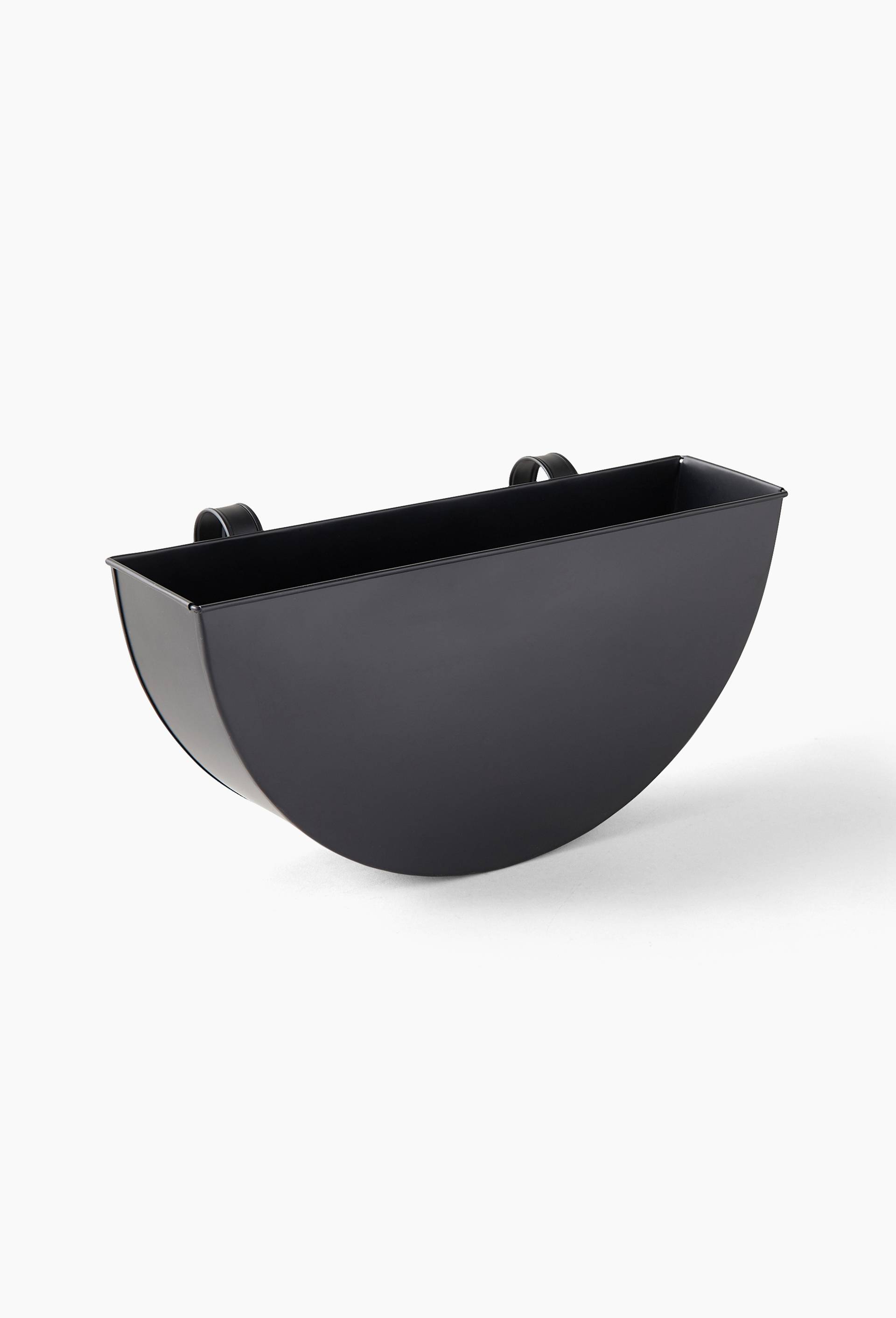 Jardinière demi-lune, taille L 40x20x20cm ,en métal et taille M , 35*18*13 cm , en métal, Noir, large image number 0.0