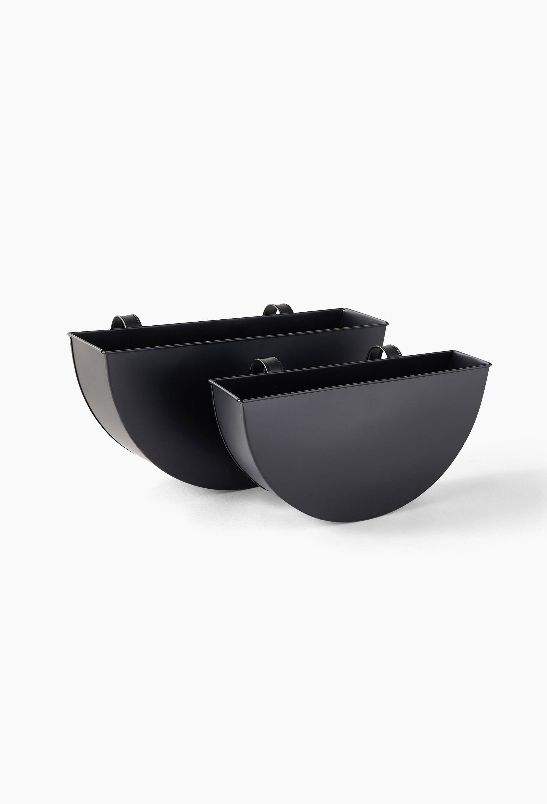 Jardinière demi-lune, taille L 40x20x20cm ,en métal et taille M , 35*18*13 cm , en métal, Noir, large image number 1