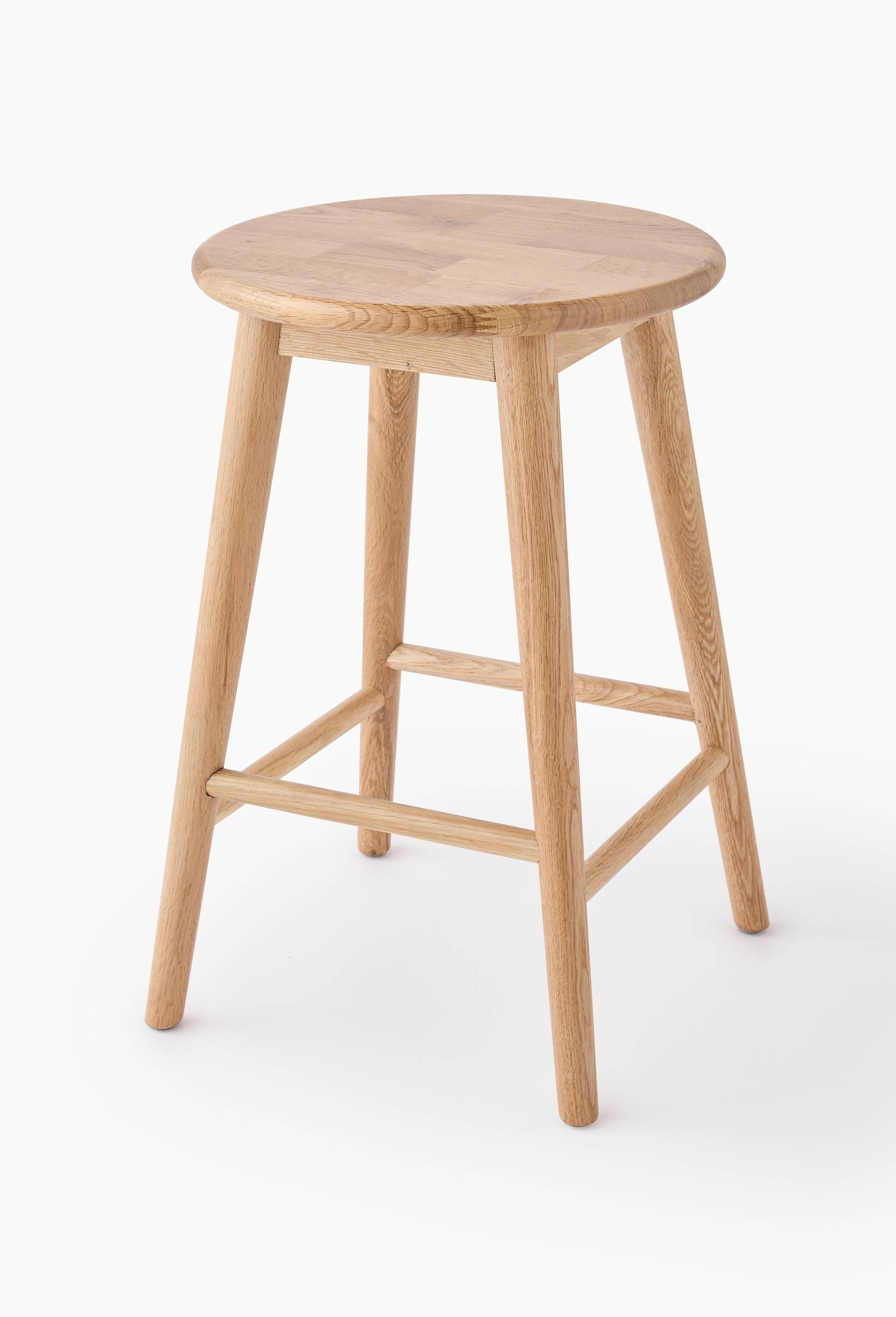 Tabouret en bois haut, H45x30cm, Beige clair, large image number 1