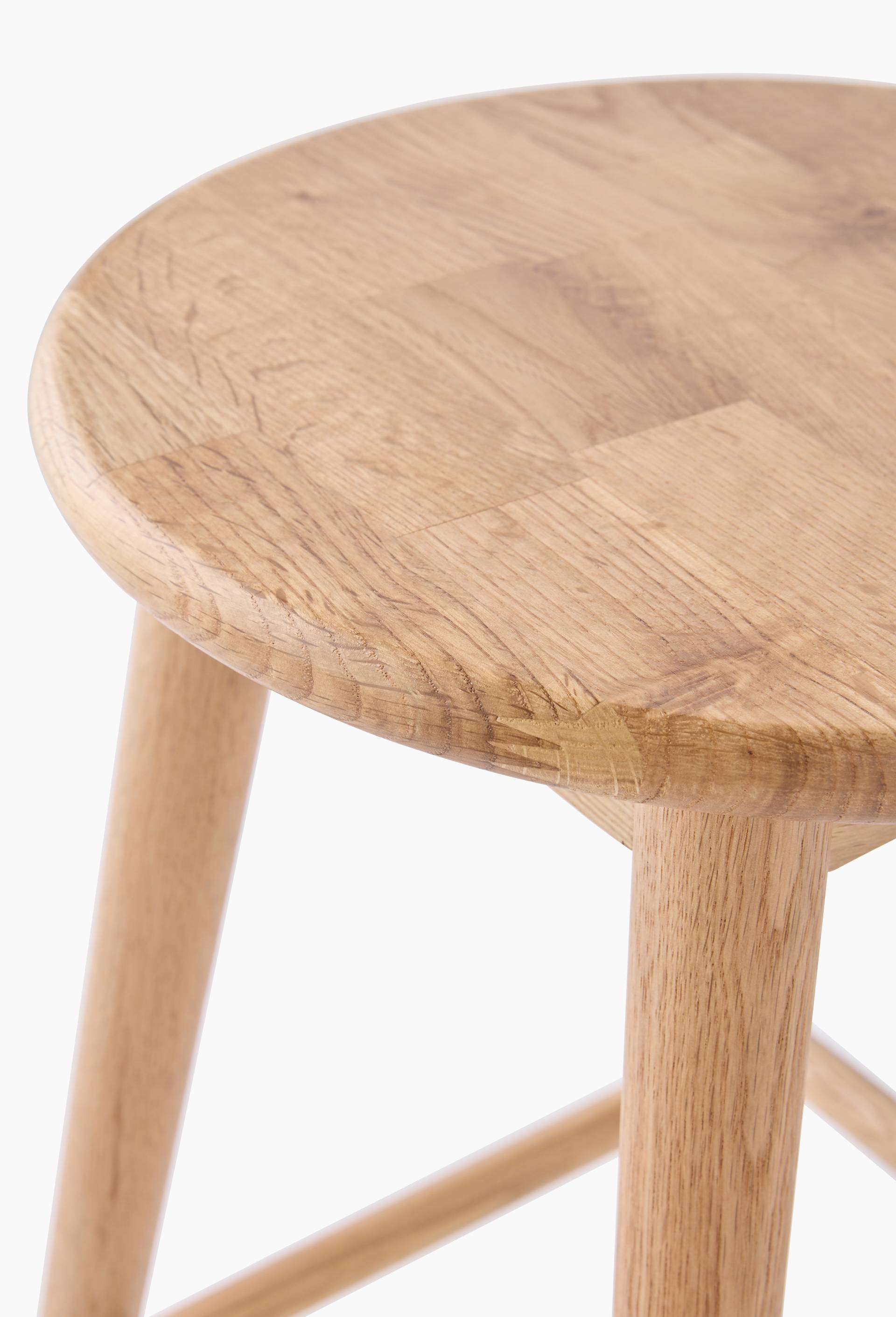 Tabouret en bois haut, H45x30cm, Beige clair, large image number 2