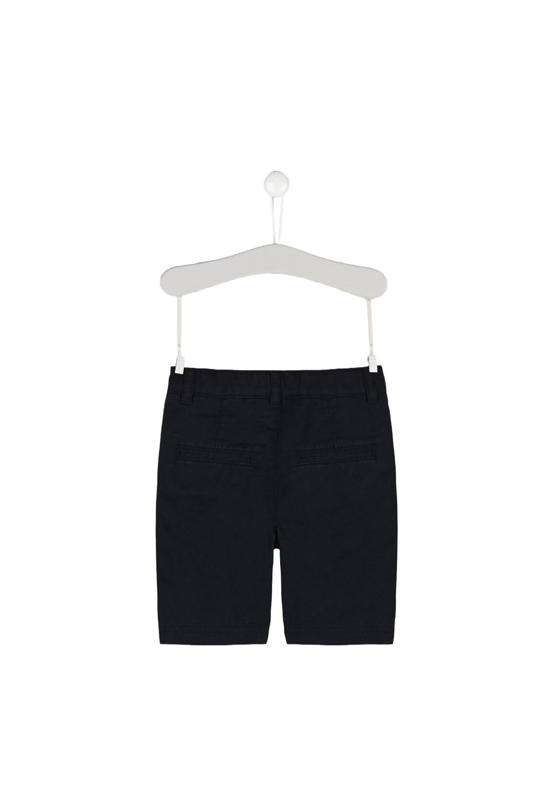 Bermuda uni en twill de coton, Bleu foncé, large image number 4
