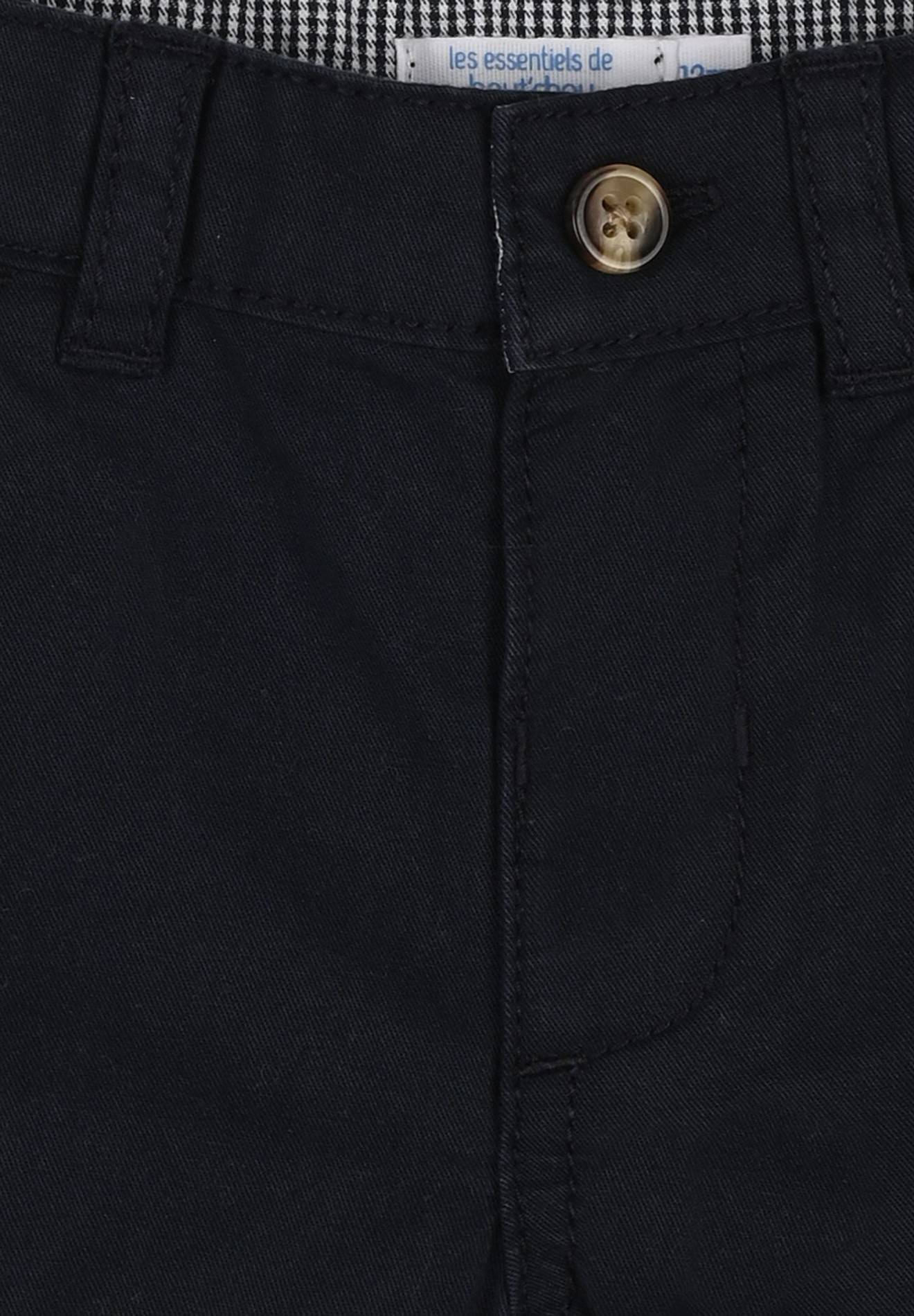 Bermuda uni en twill de coton, Bleu foncé, large image number 5