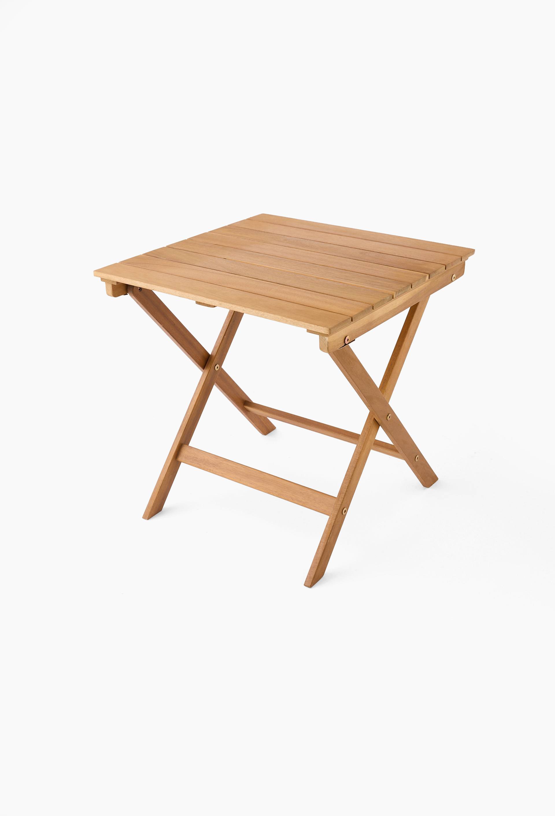 Table basse pliante, 50xH50cm, en bois d'acacia, Beige clair, large image number 0.0