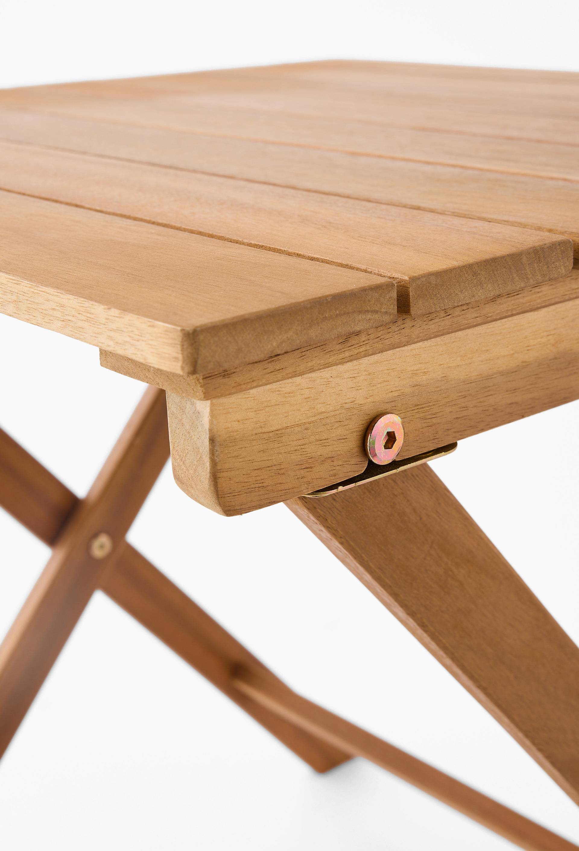 Table basse pliante, 50xH50cm, en bois d'acacia, Beige clair, large image number 1.0