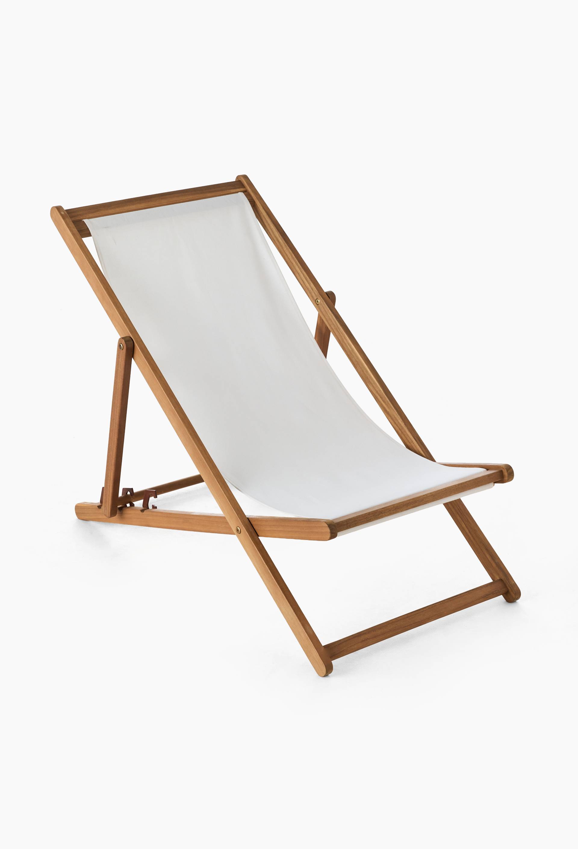 Chilienne, 56,5x97x87cm, en bois d'acacia et coton, Ecru, large image number 0.0