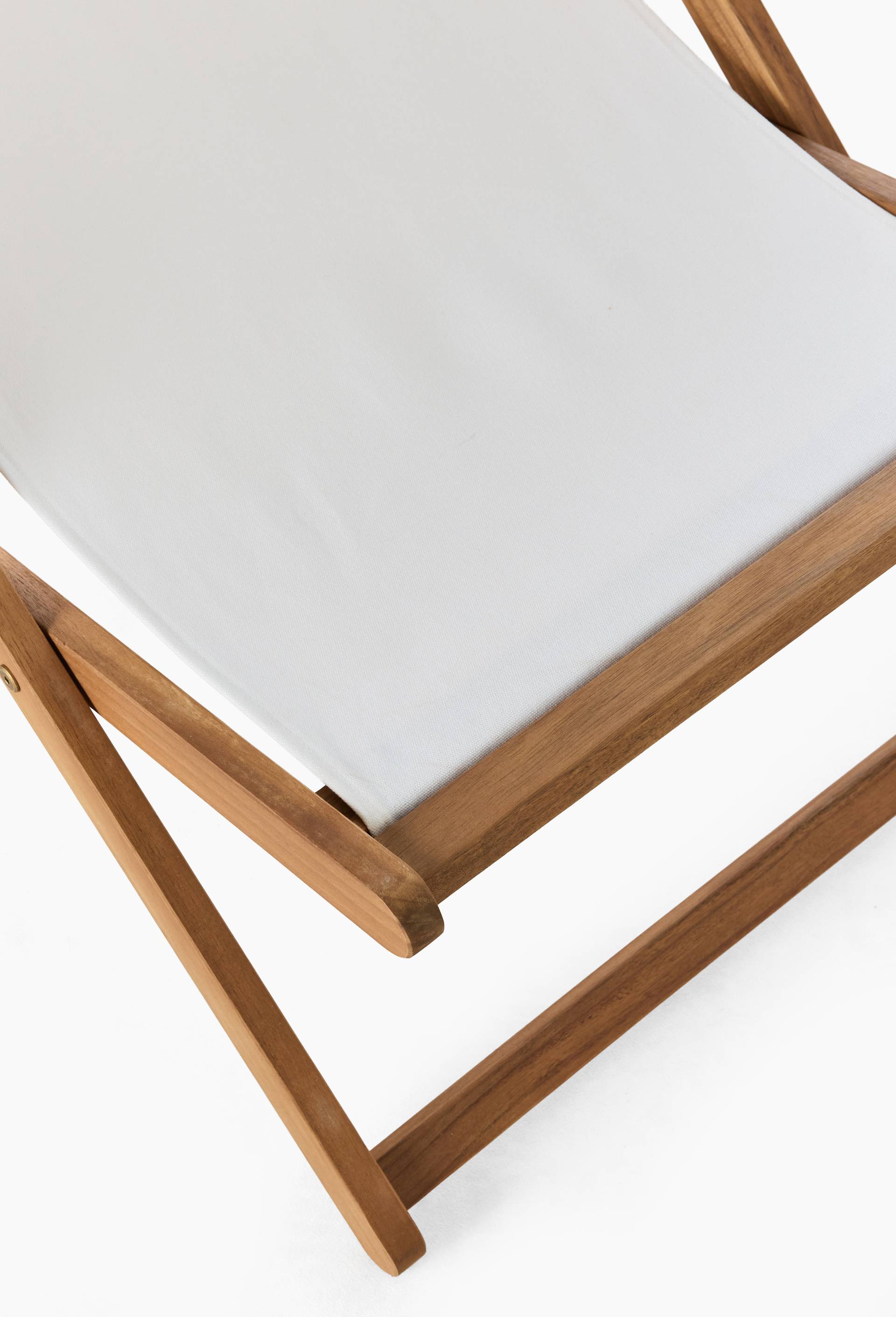 Chilienne, 56,5x97x87cm, en bois d'acacia et coton, Ecru, large image number 1