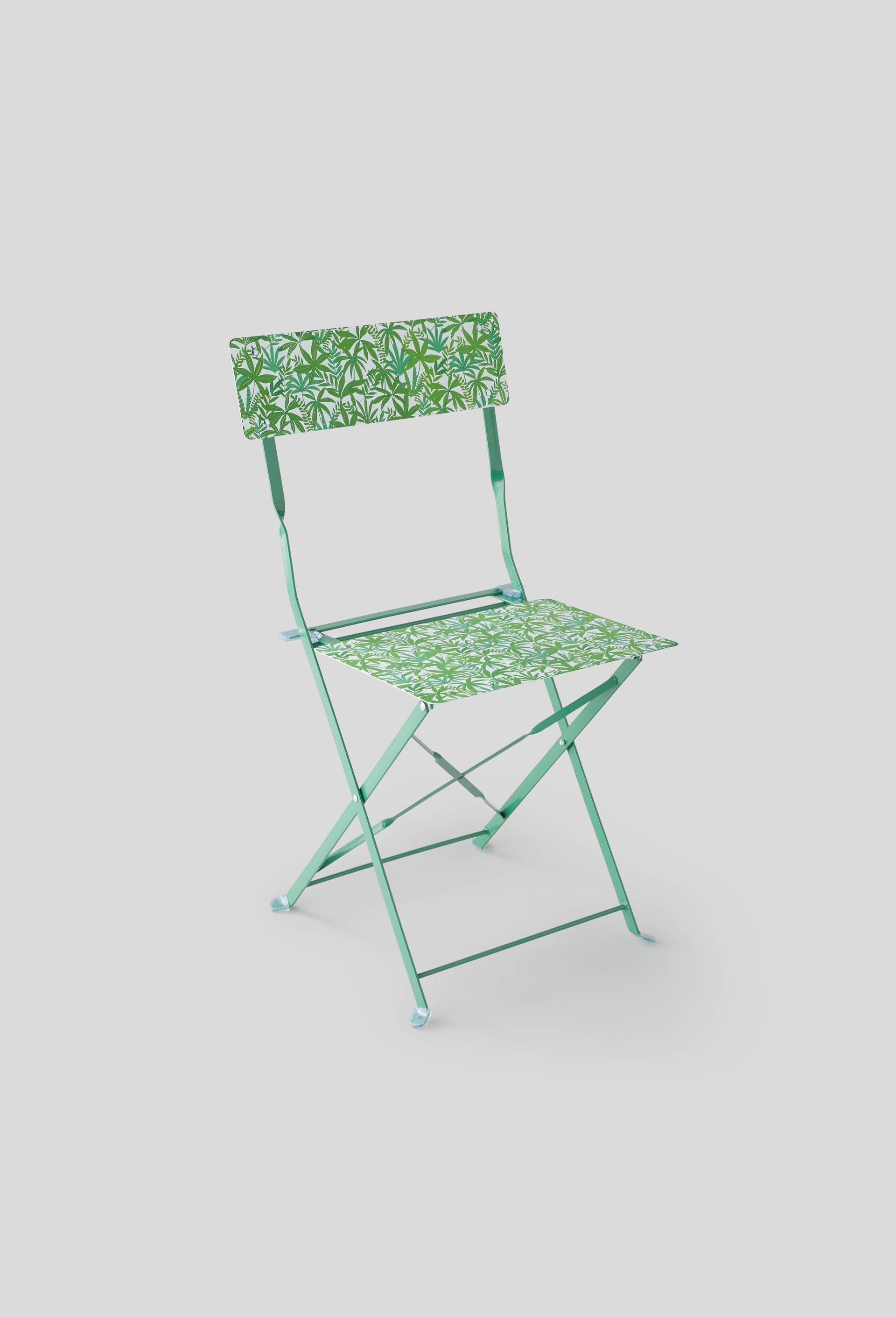 Chaise en m&eacute;tal print&eacute;, Vert, large image number 0