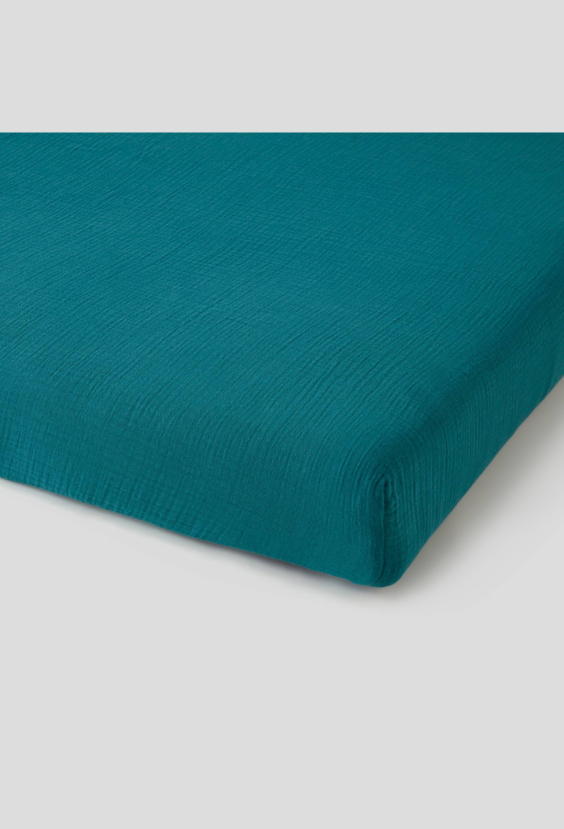 Drap housse, 160x200cm, Bleu, large image number 1.0