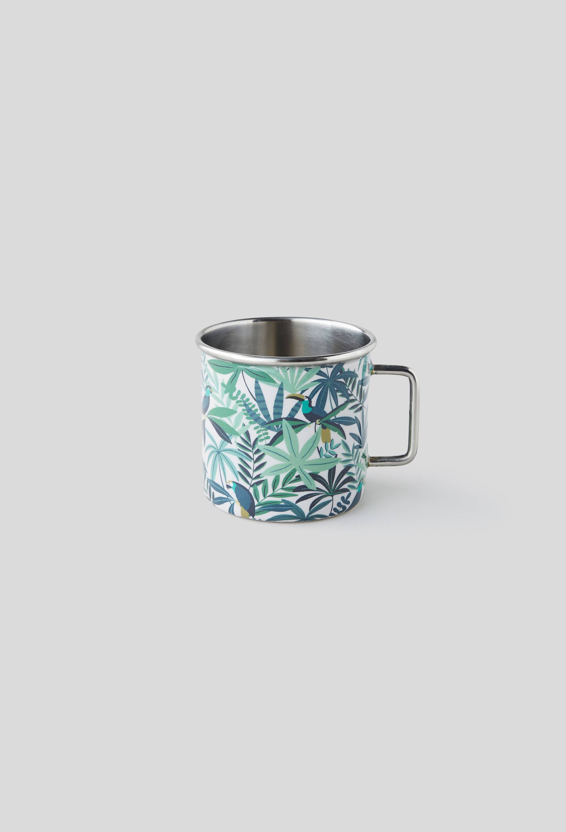 Tasse imprimé en métal, grand modèle, Ecru, large image number 0