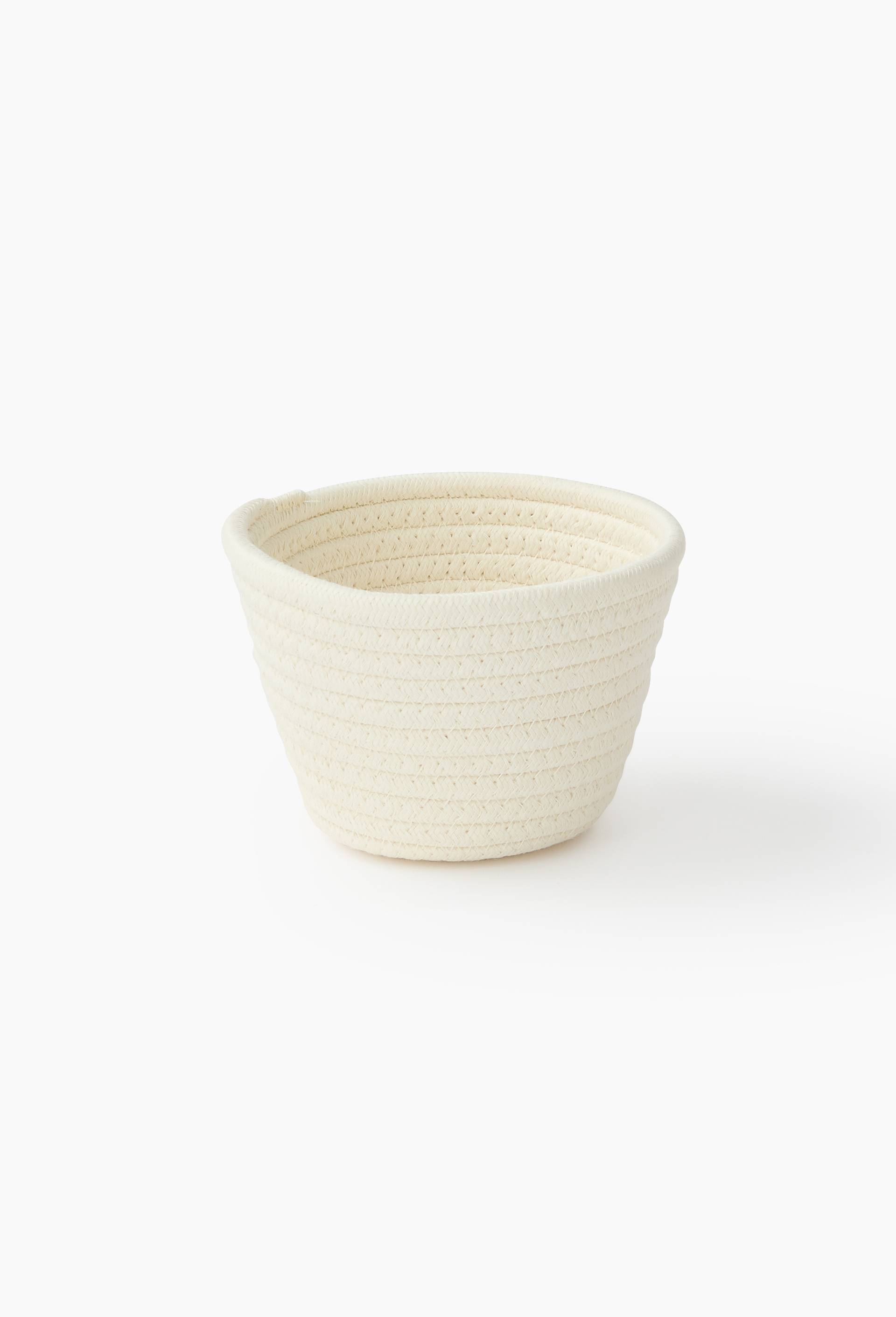 Mini panier boudin, 14x10cm, en polyester, Ecru, swatch image