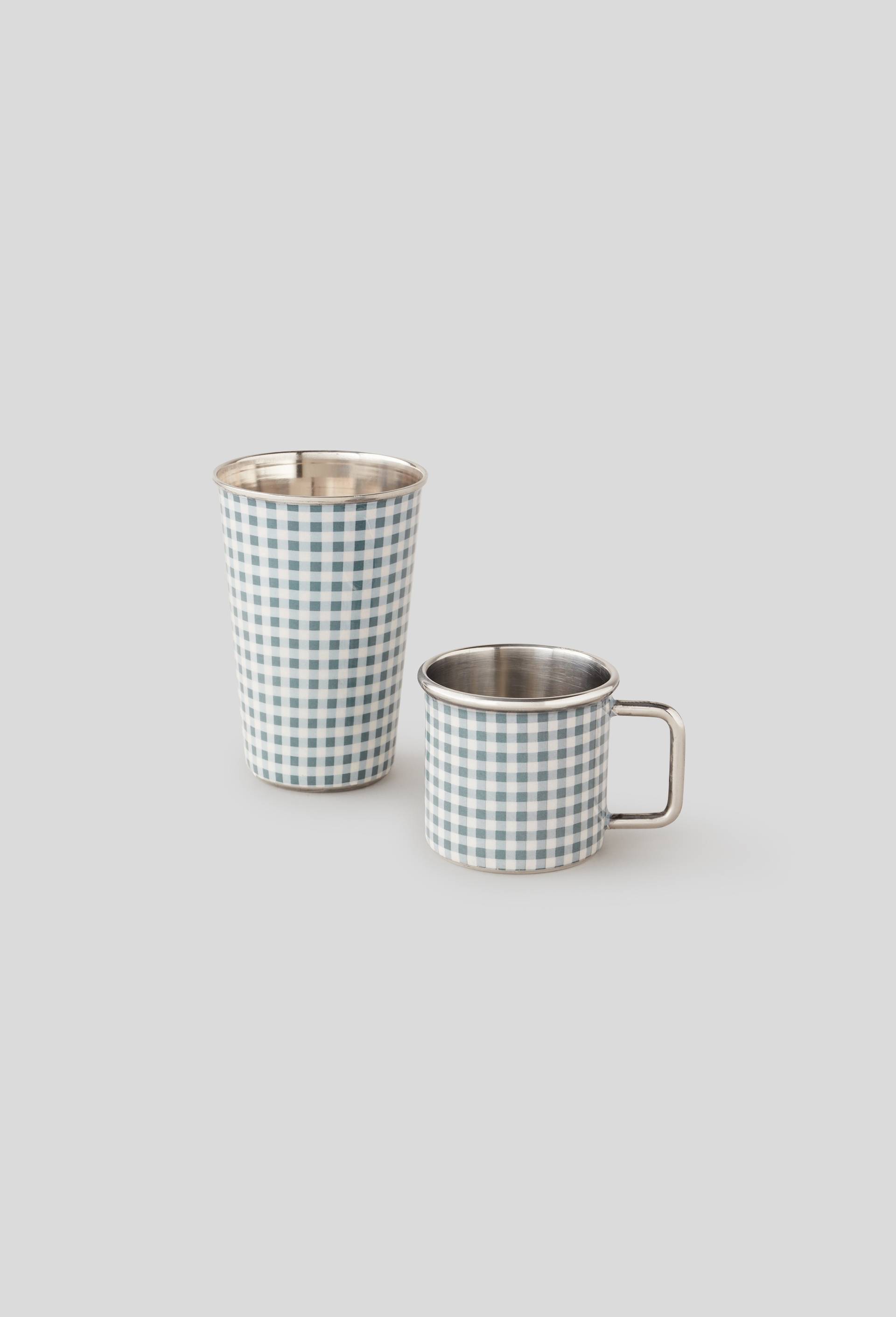 Tasse à carreaux, petit modèle, Ecru, large image number 1