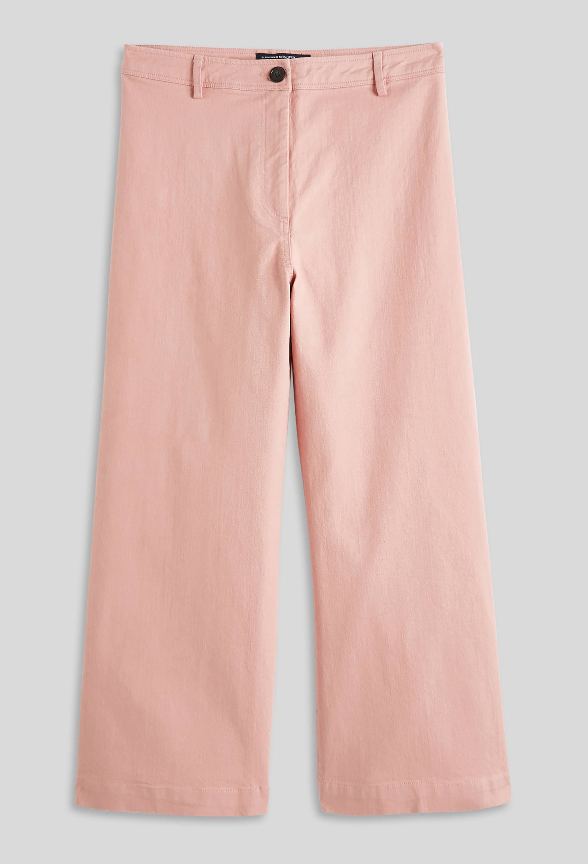 Pantalon large taille haute contenant du coton, Rose, large image number 2
