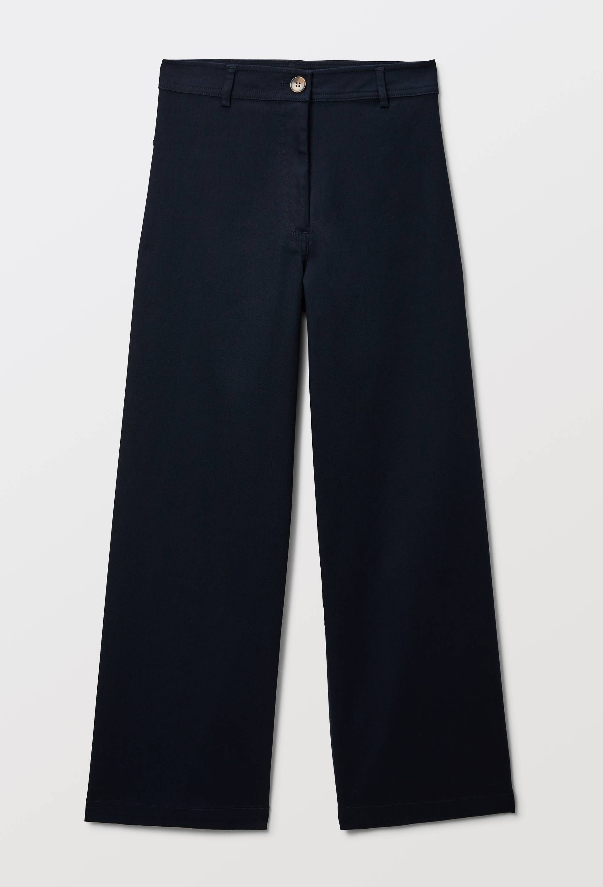 Pantalon large taille haute contenant du coton, Bleu fonc&eacute;, large image number 2