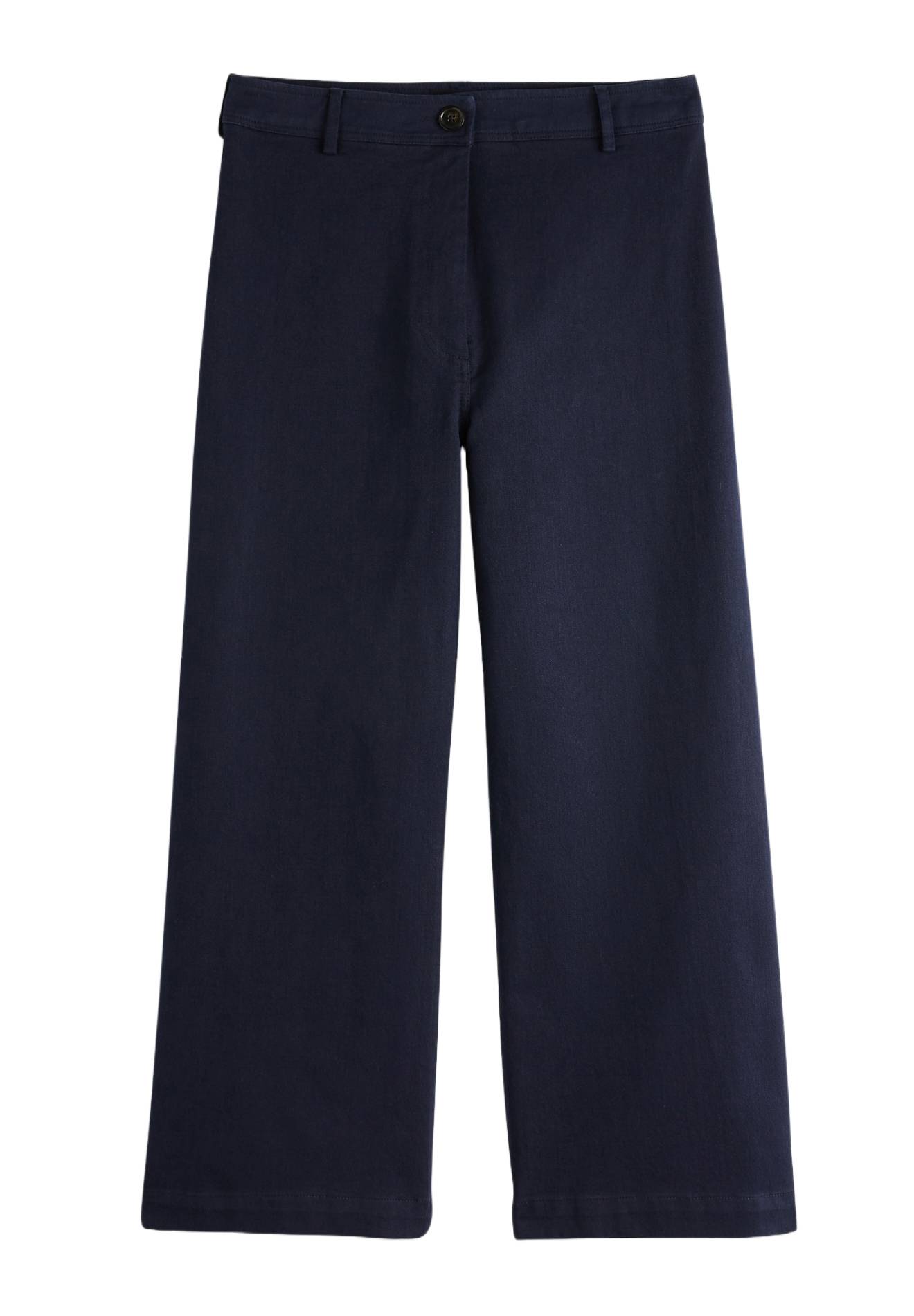 Pantalon large taille haute contenant du coton, Bleu fonc&eacute;, large image number 5