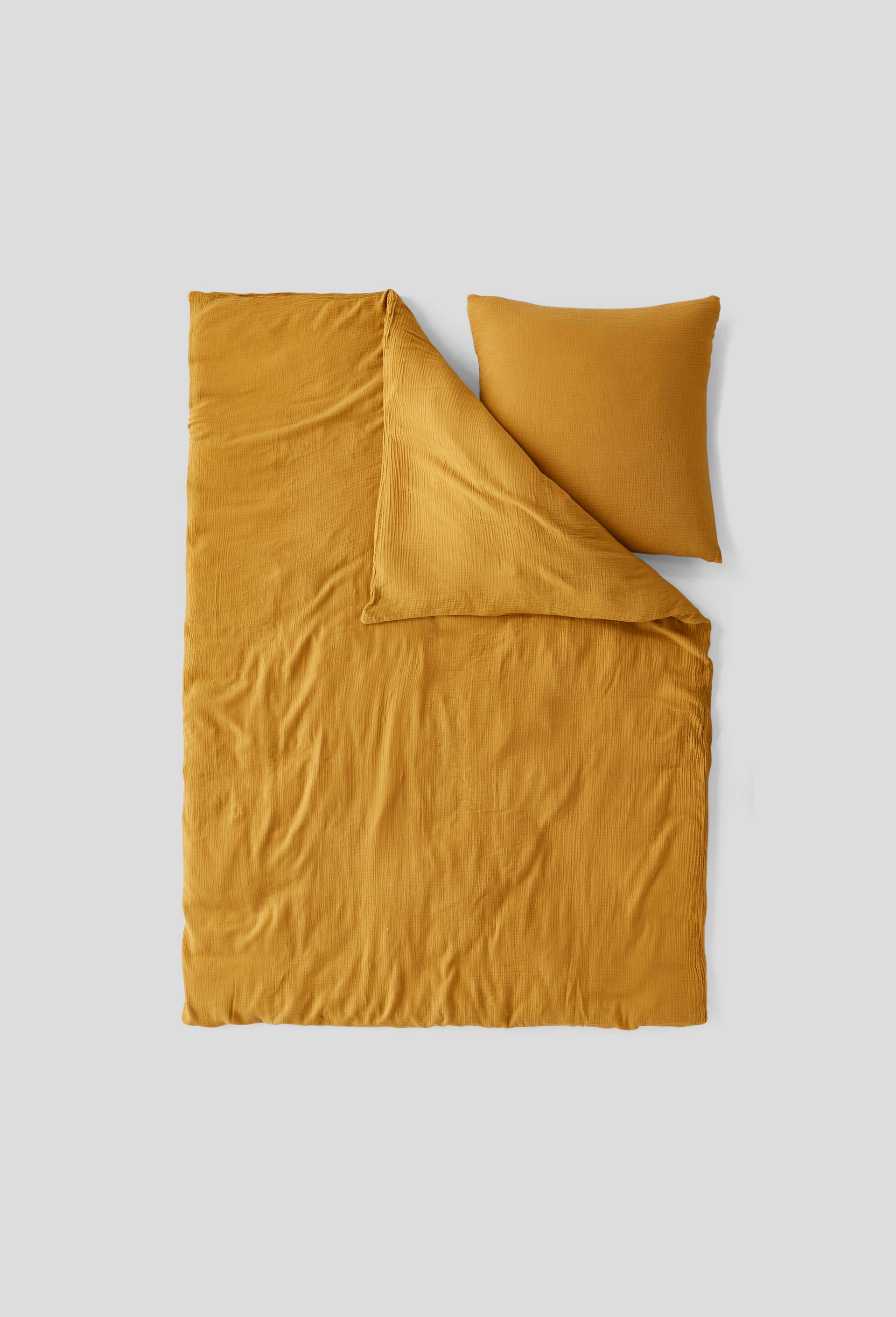 Housse de couette et taie carrée, Jaune foncé, large image number 1