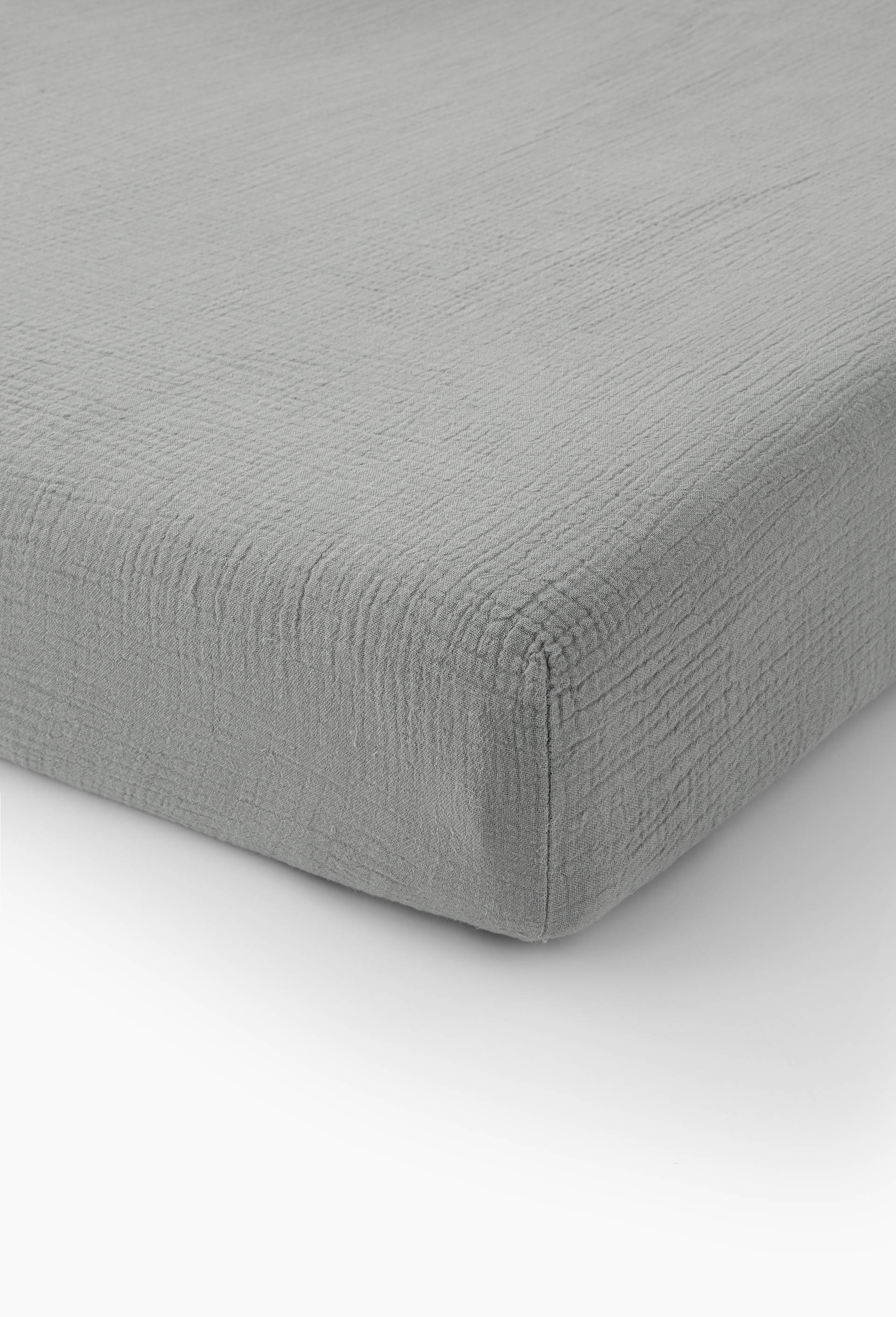 Drap housse uni, gaze de coton, 100% coton bio GOTS, Vert, large image number 1