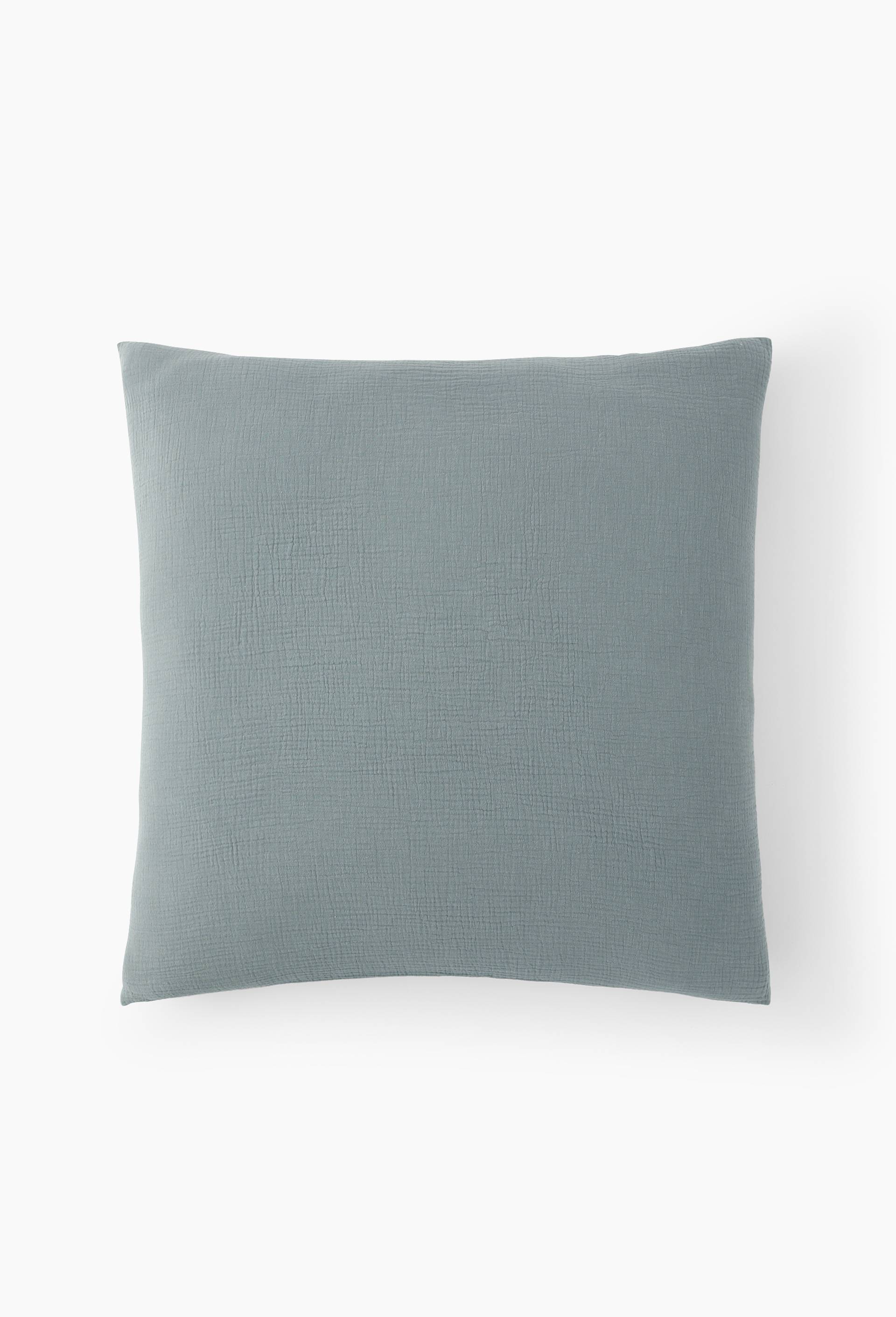 Taie oreiller unie, gaze de coton, 100% coton bio GOTS, Vert, large