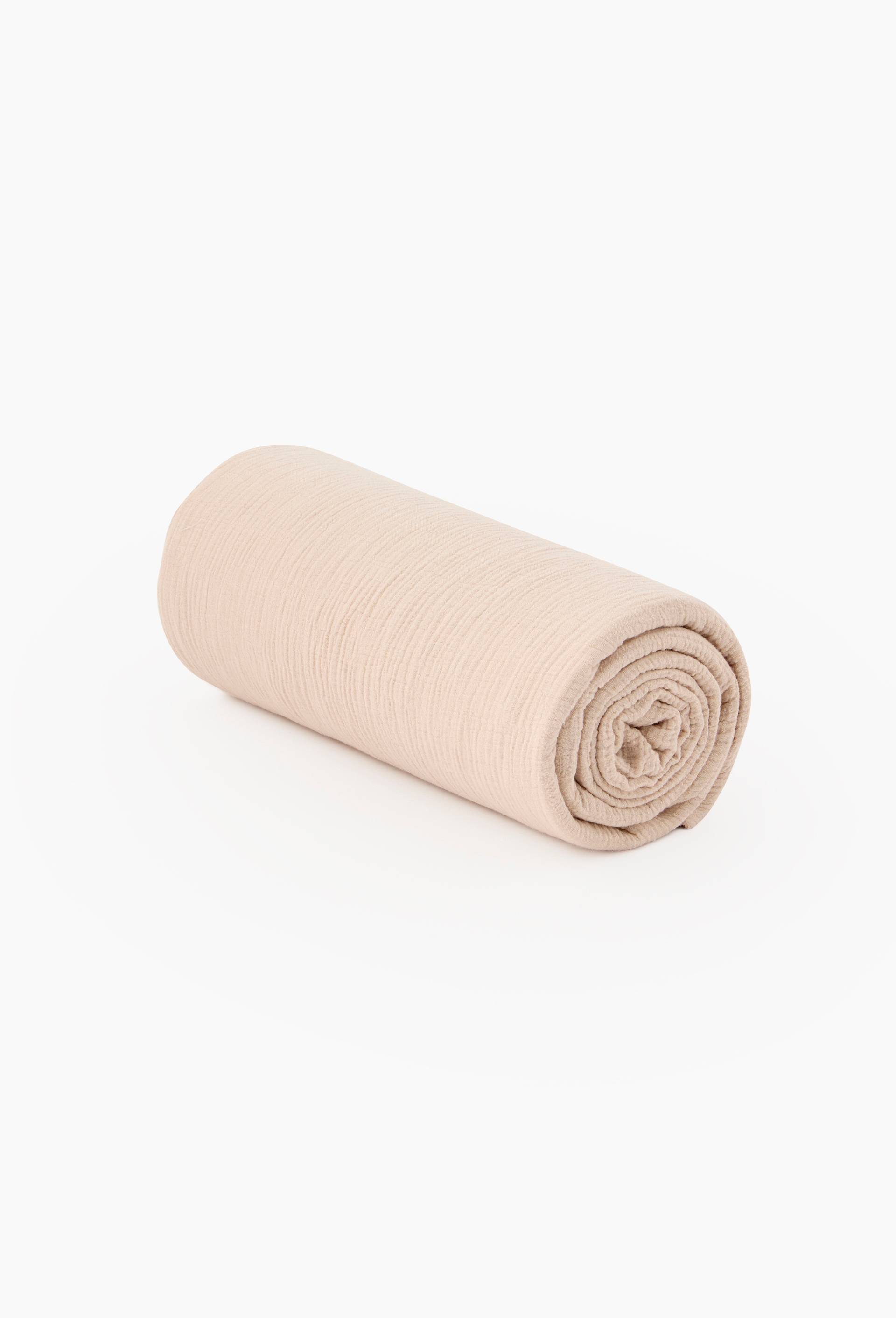 Drap housse, 160x200 cm, gaze de coton, 100% coton bio GOTS, Rose clair, large image number 1