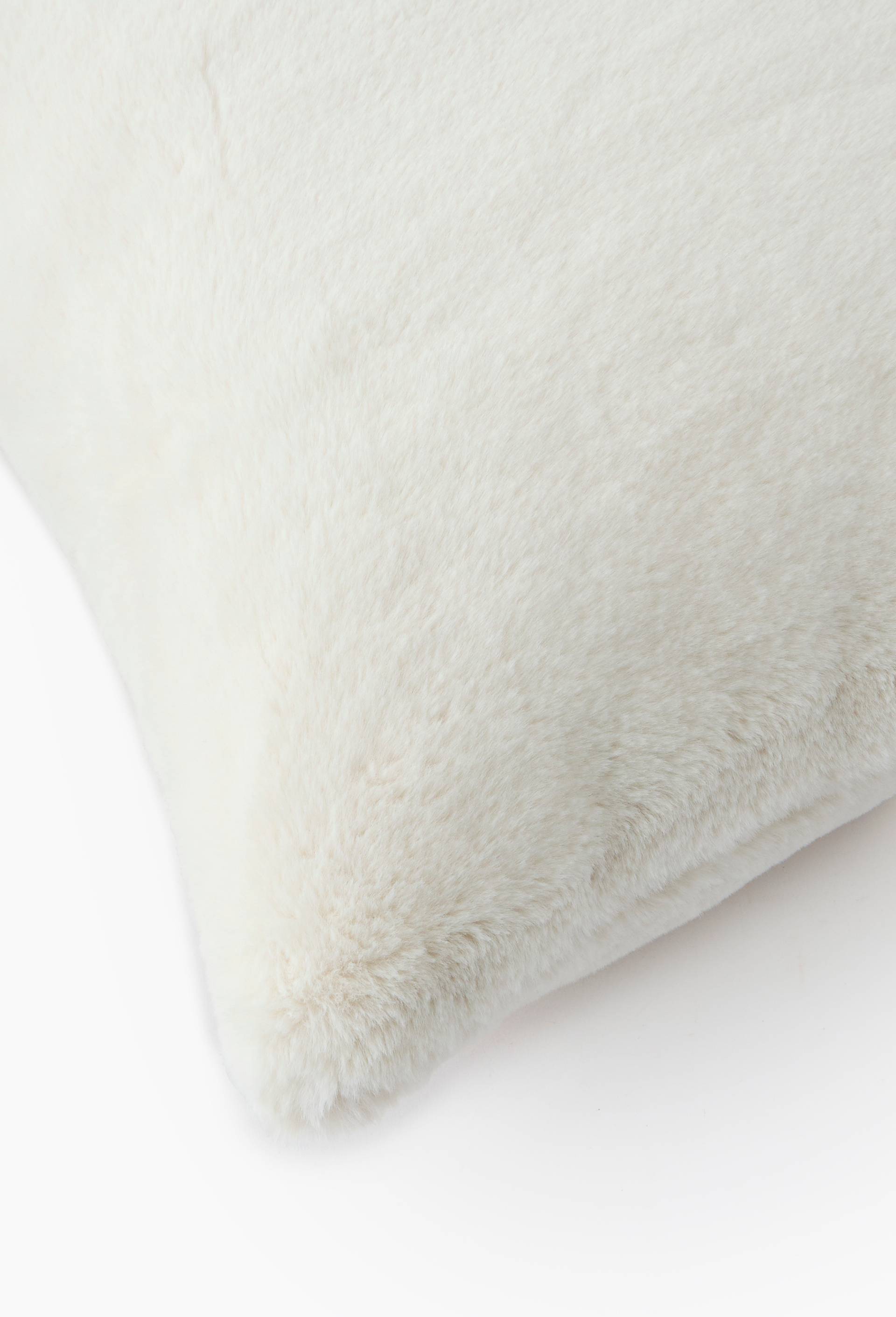 Coussin fausse fourrure, 30x50cm, 100% polyester recycl&eacute;, Blanc, large image number 1