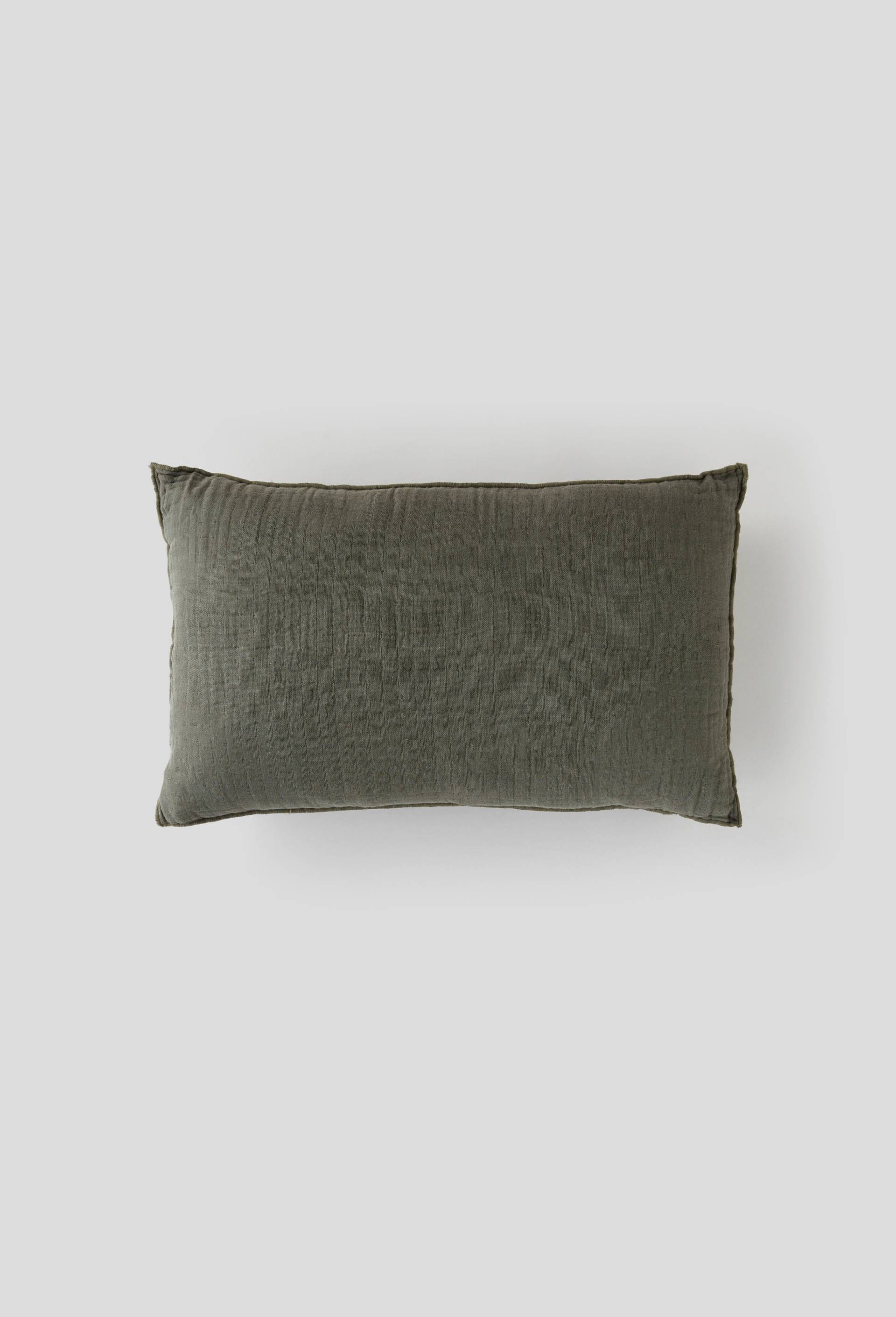 Coussin gaze, Vert fonc&eacute;, large image number 0