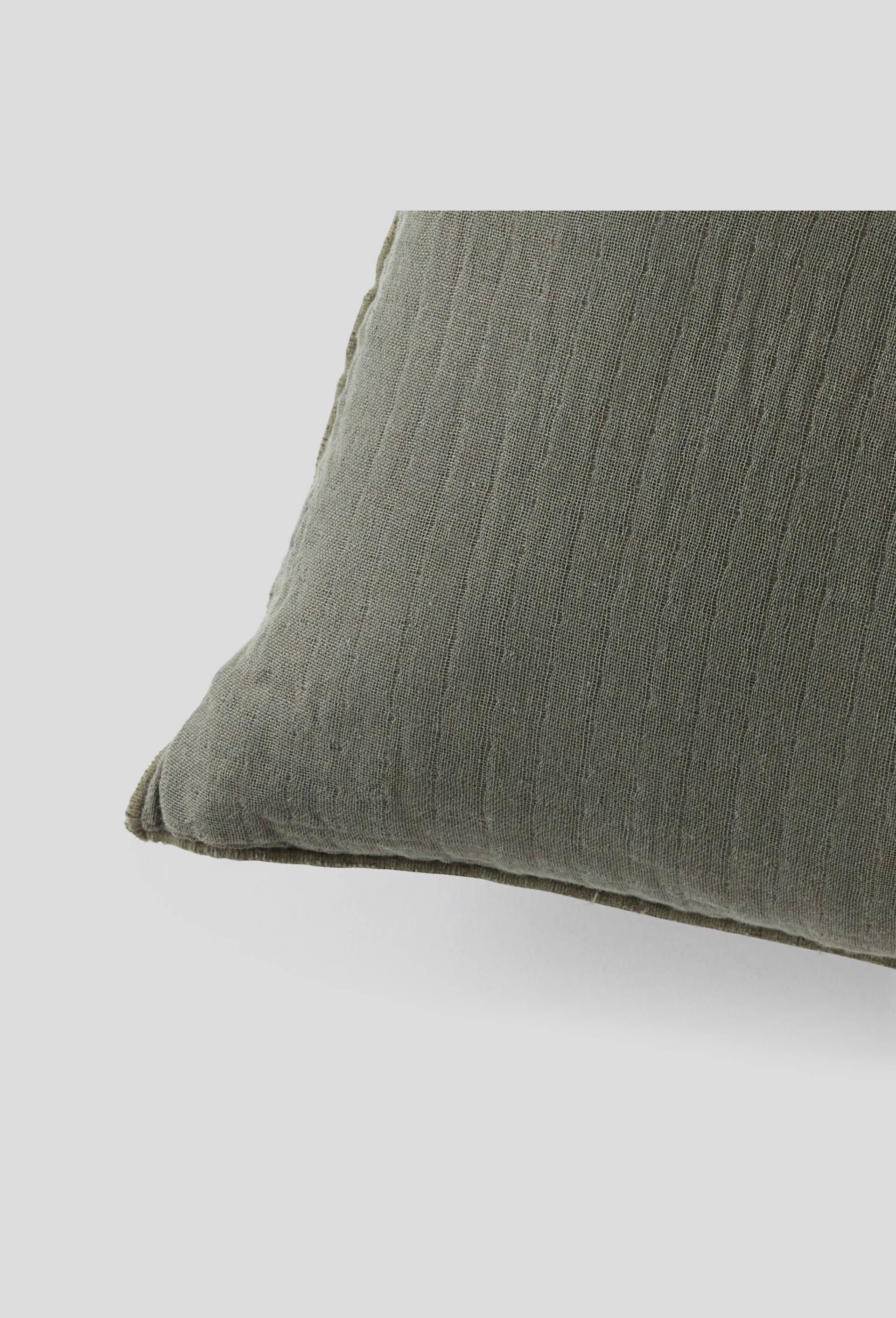 Coussin gaze, Vert fonc&eacute;, large image number 1