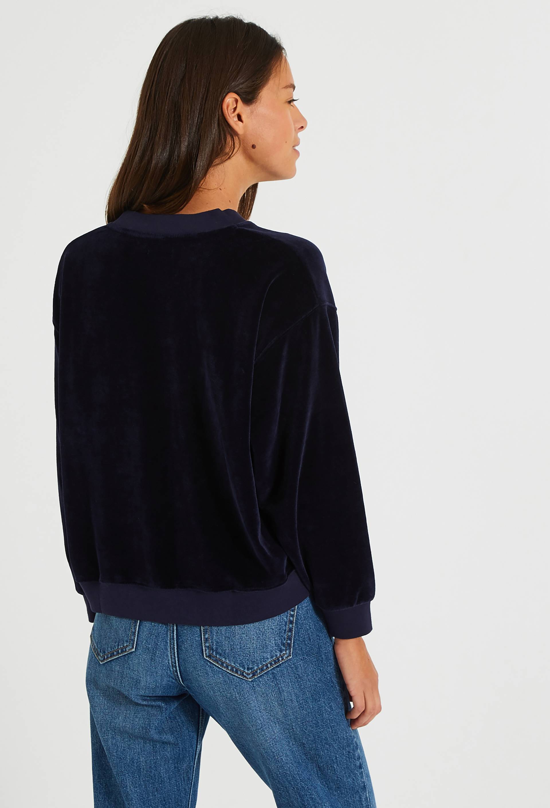 Sweat en velours, Bleu foncé, large image number 1.0
