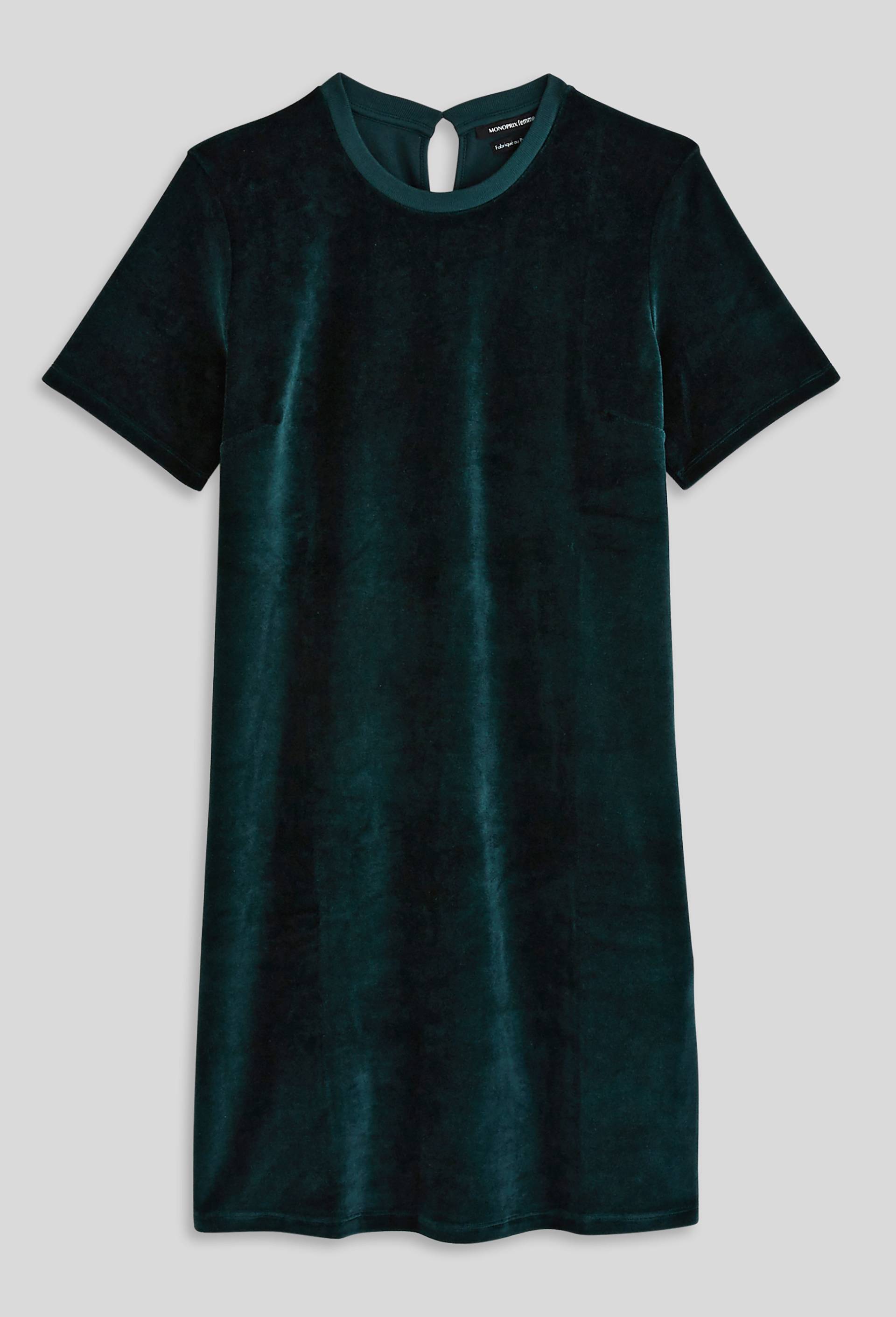 Robe en velours, Vert fonc&eacute;, large image number 2