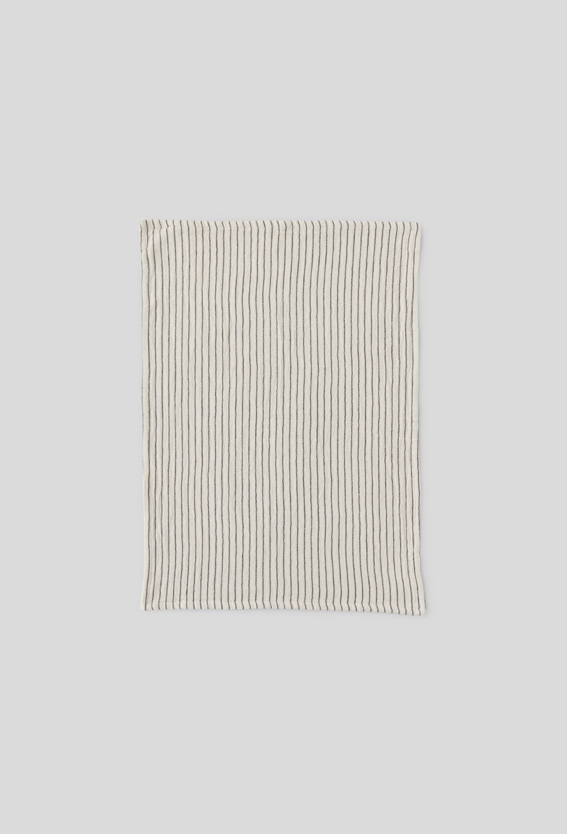 Torchon rayé, 50x70cm, Blanc, large image number 0.0