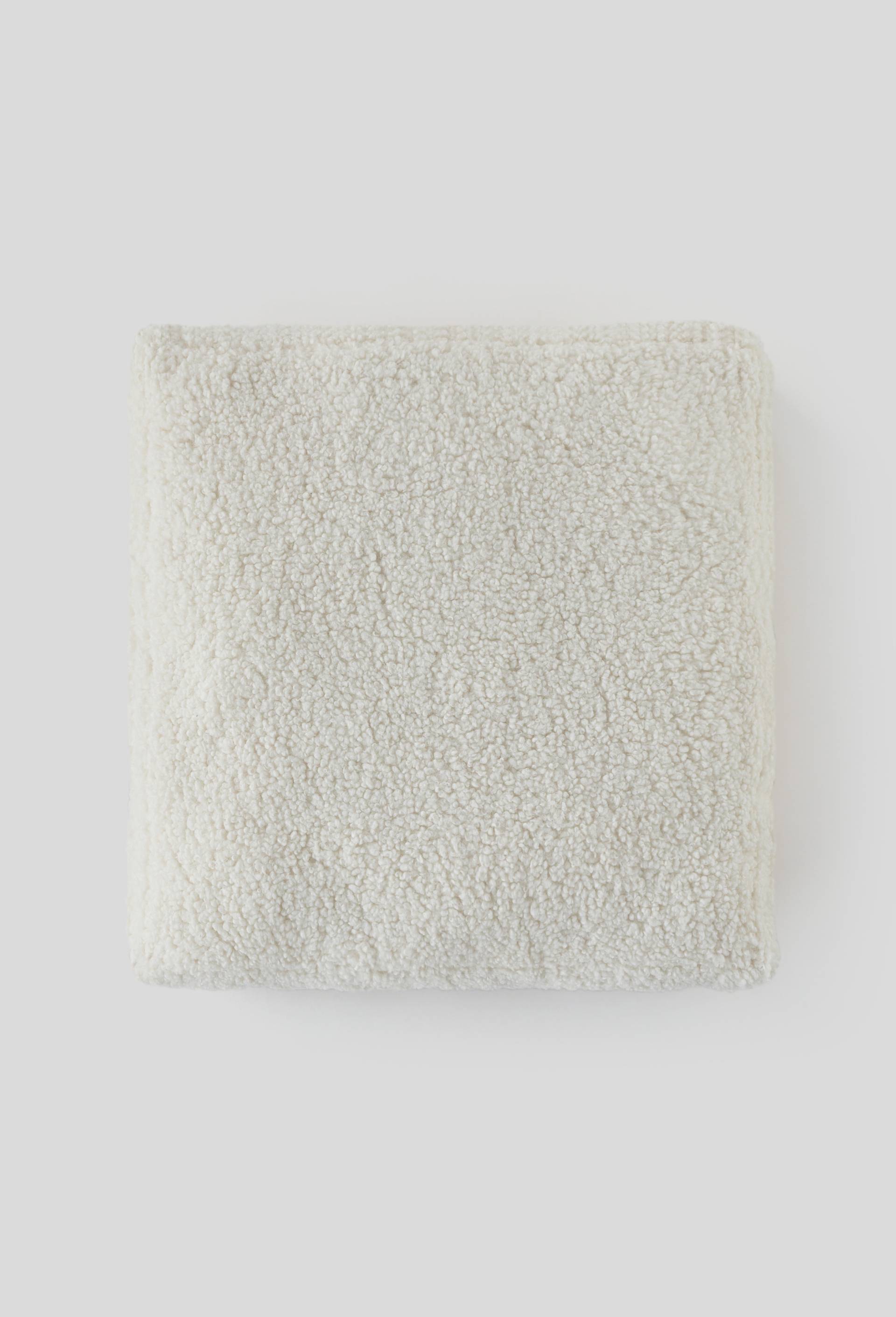 Coussin de sol fausse fourrure, 50x50x10cm, Blanc, large image number 0