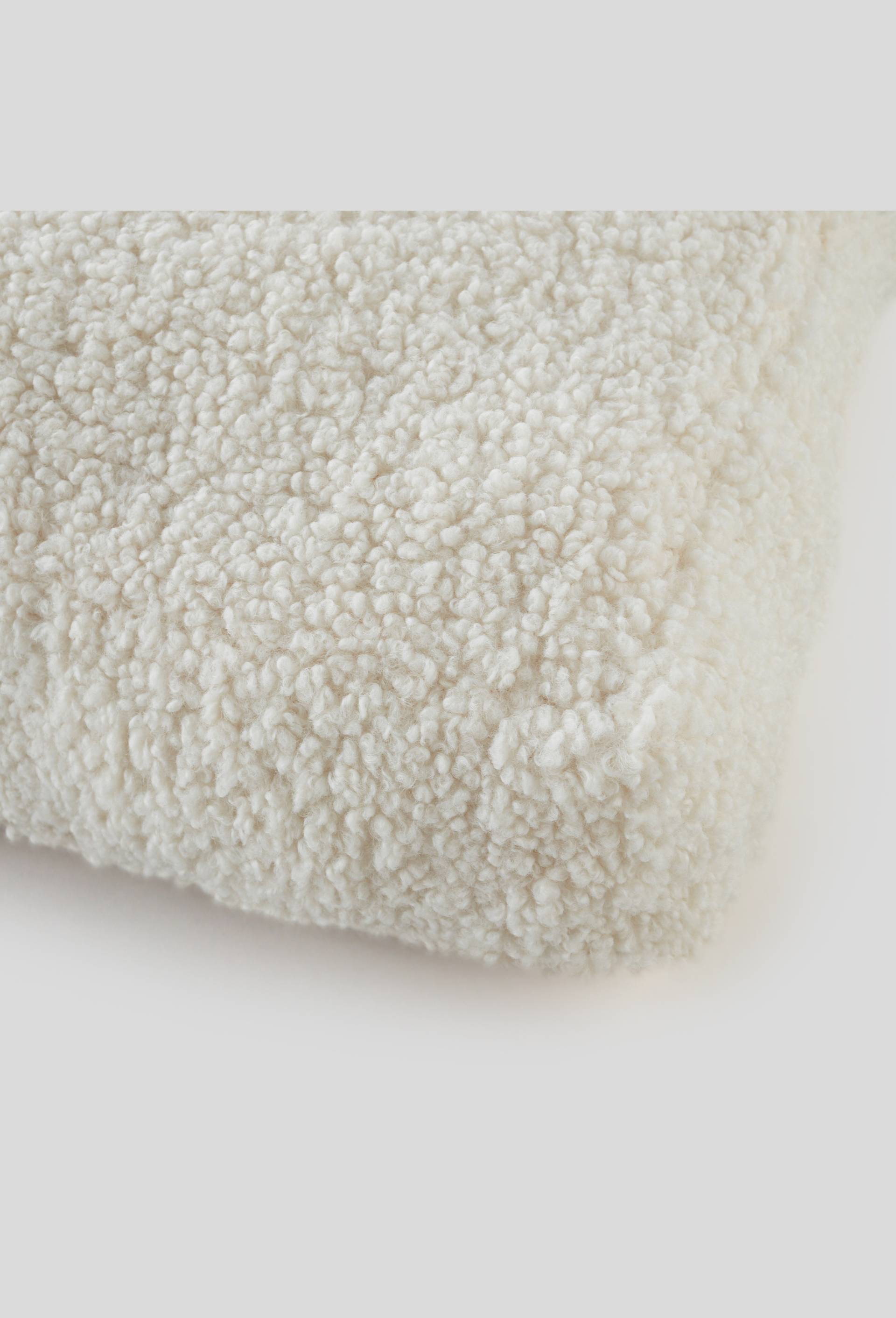 Coussin de sol fausse fourrure, 50x50x10cm, Blanc, large image number 1.0