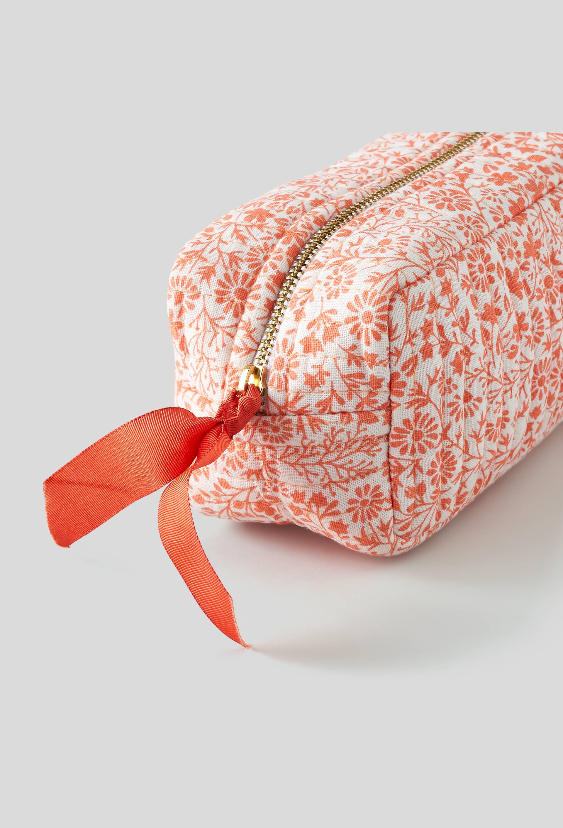 Trousse matelassée, 21 x 15 x 8 cm, cotton, Orange, large image number 1.0