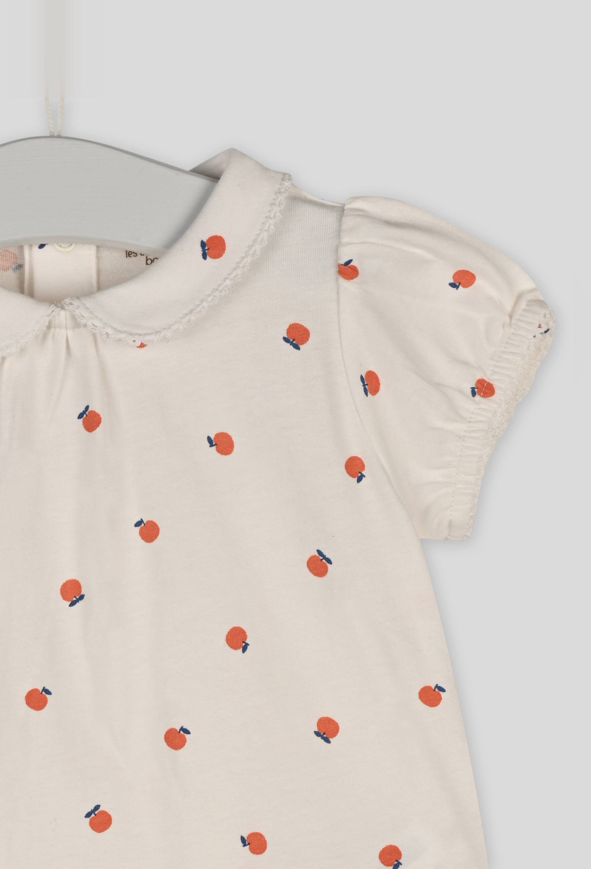 Blouse manches courtes imprimée en coton BIO, Ecru, large image number 2