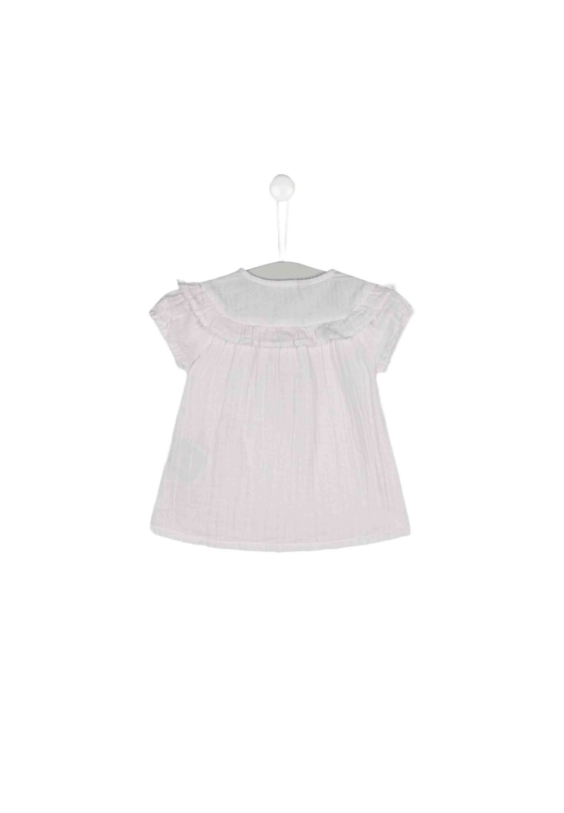 Blouse avec volants en gaze de coton BIO, Oeko-Tex, Blanc, large image number 4