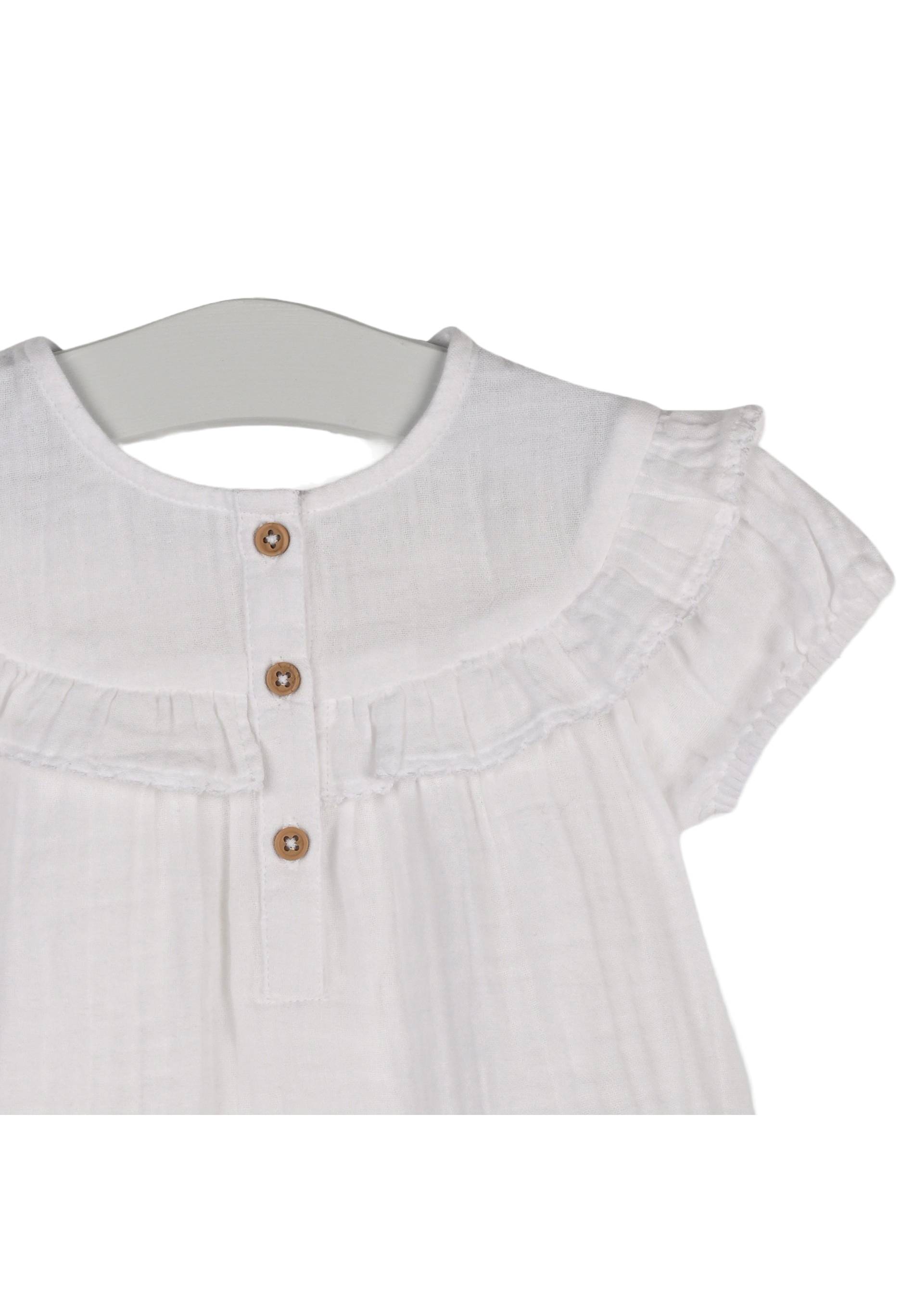 Blouse avec volants en gaze de coton BIO, Oeko-Tex, Blanc, large image number 5