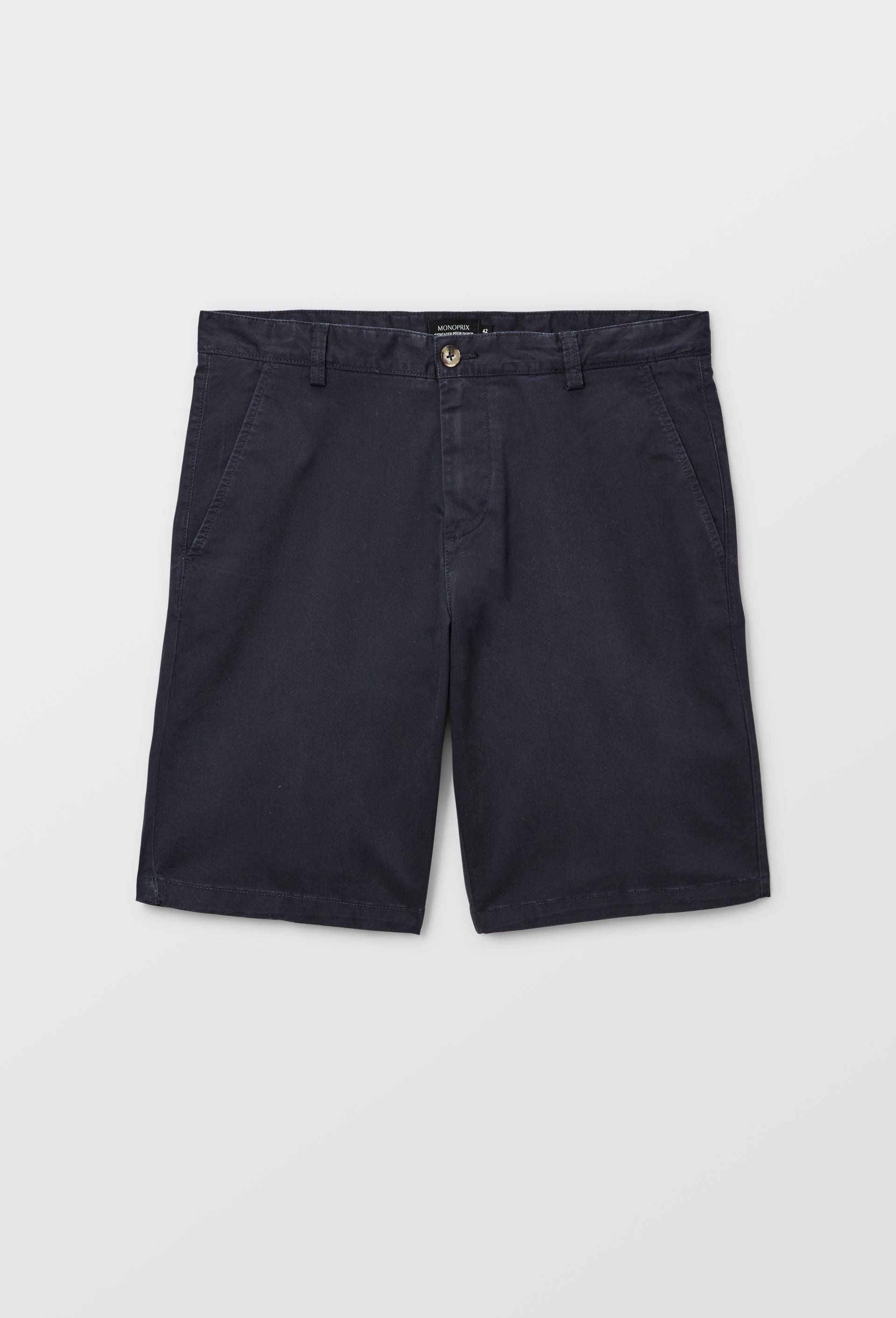 Bermuda straight en coton GOTS, Bleu fonc&eacute;, large image number 2