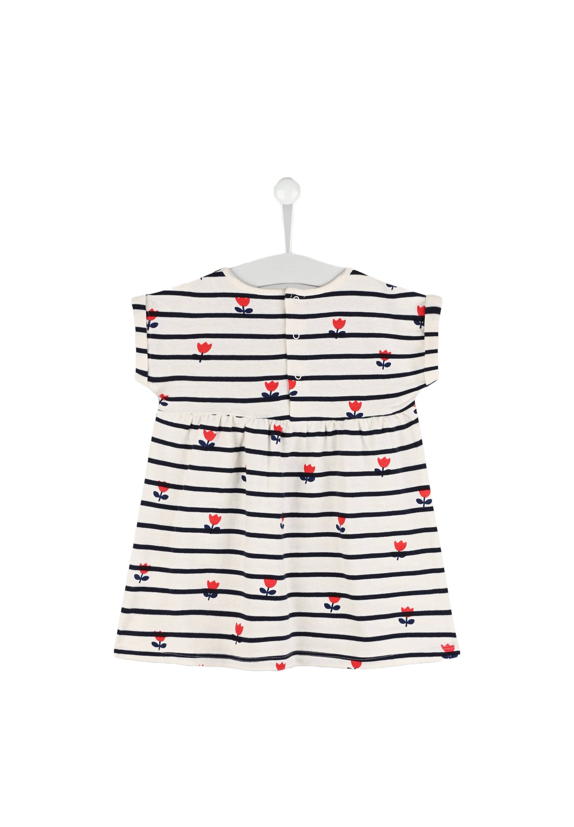 Robe jersey rayée imprimée fleurs en coton BIO, Oeko-Tex, Bleu foncé, large image number 3