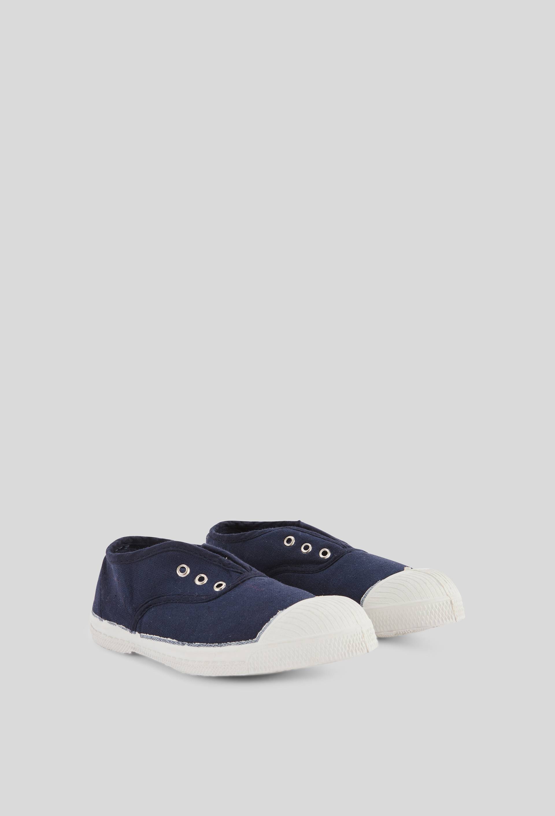 Tennis Bensimon unies en coton, Bleu fonc&eacute;, swatch image