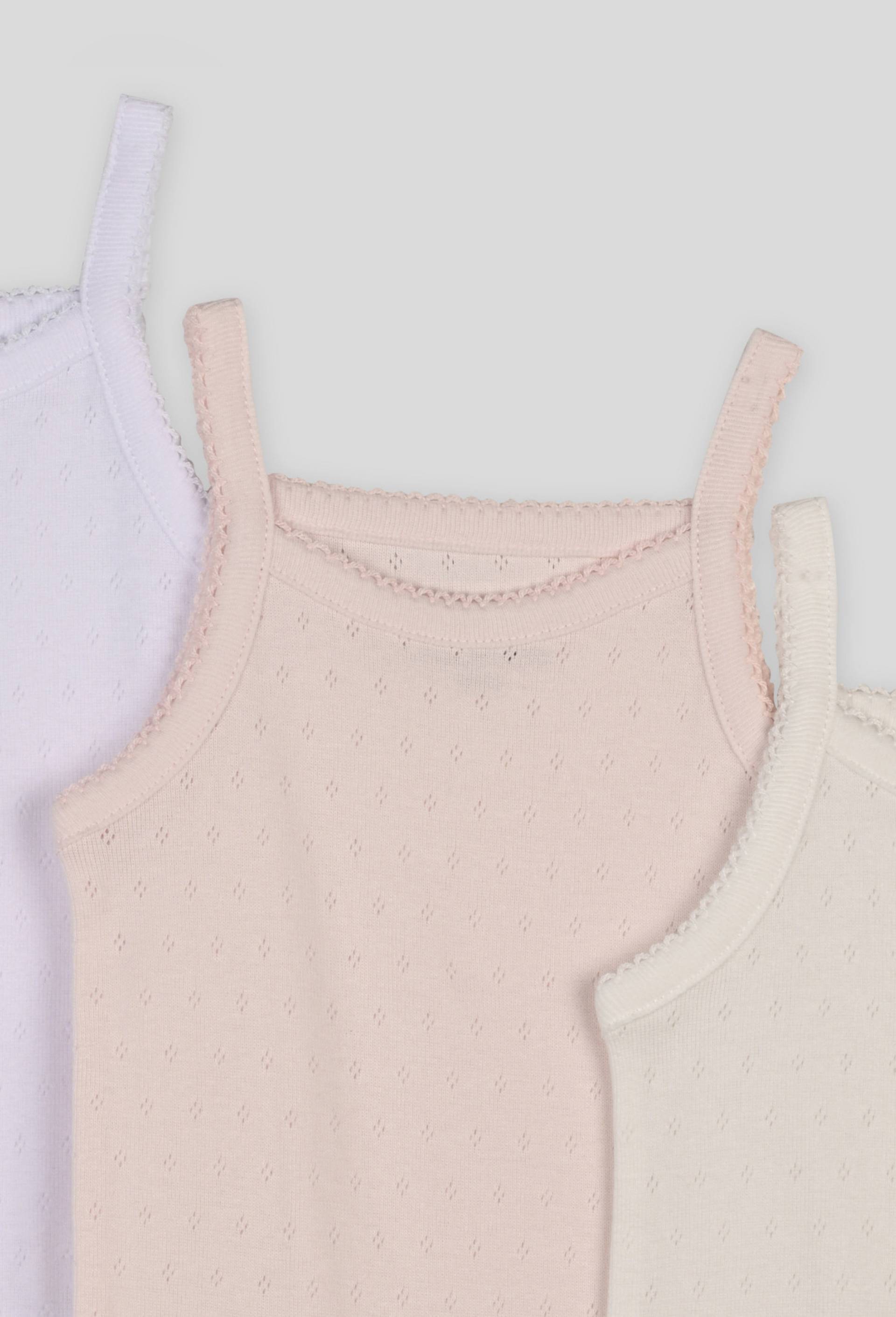 Lot de 3 bodies sans manches uni en coton BIO GOTS, Blanc, large image number 2