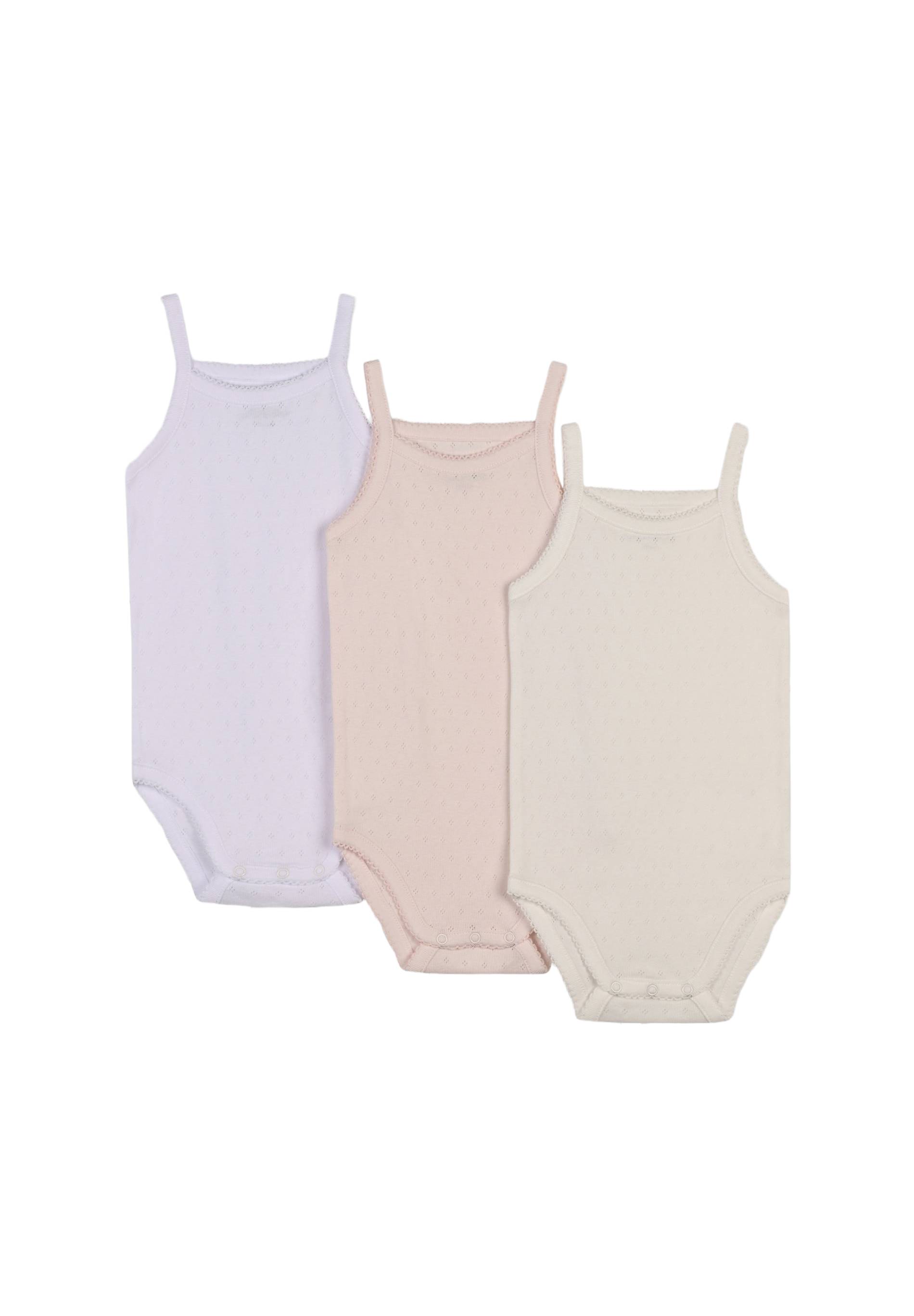 Lot de 3 bodies sans manches uni en coton BIO GOTS, Blanc, large image number 3