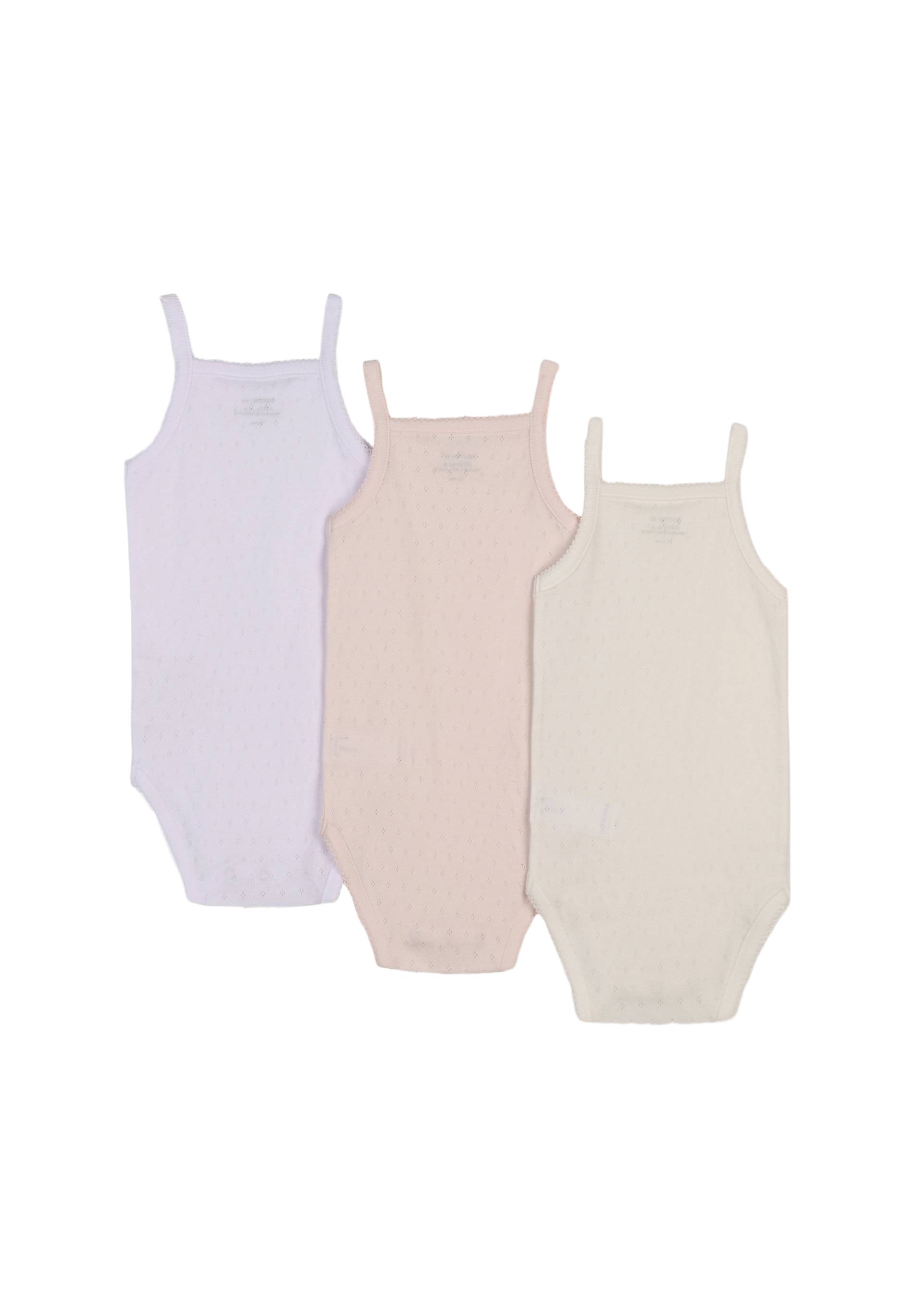 Lot de 3 bodies sans manches uni en coton BIO GOTS, Blanc, large image number 4