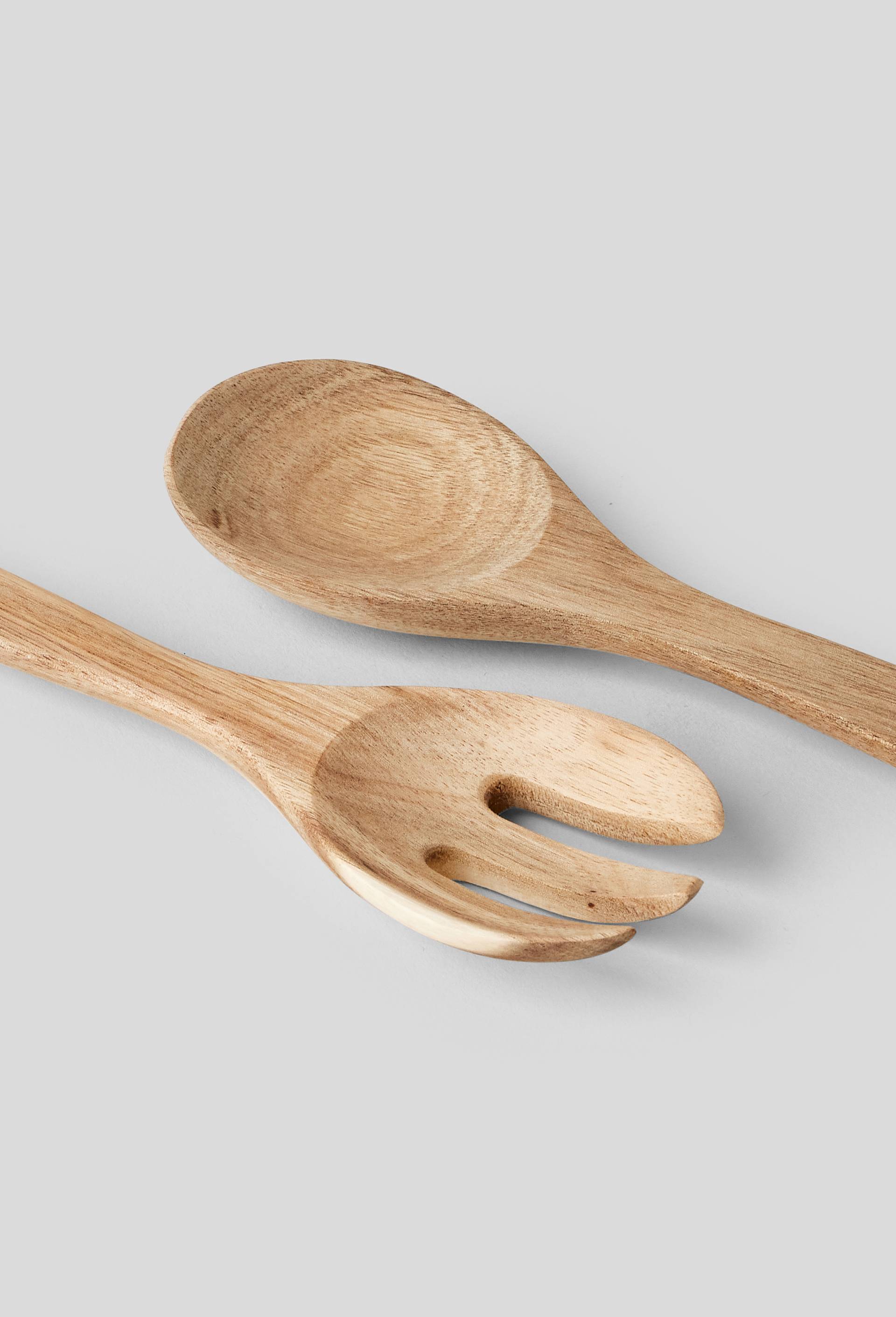 Couverts &agrave; salade en bois, Beige clair, large image number 1