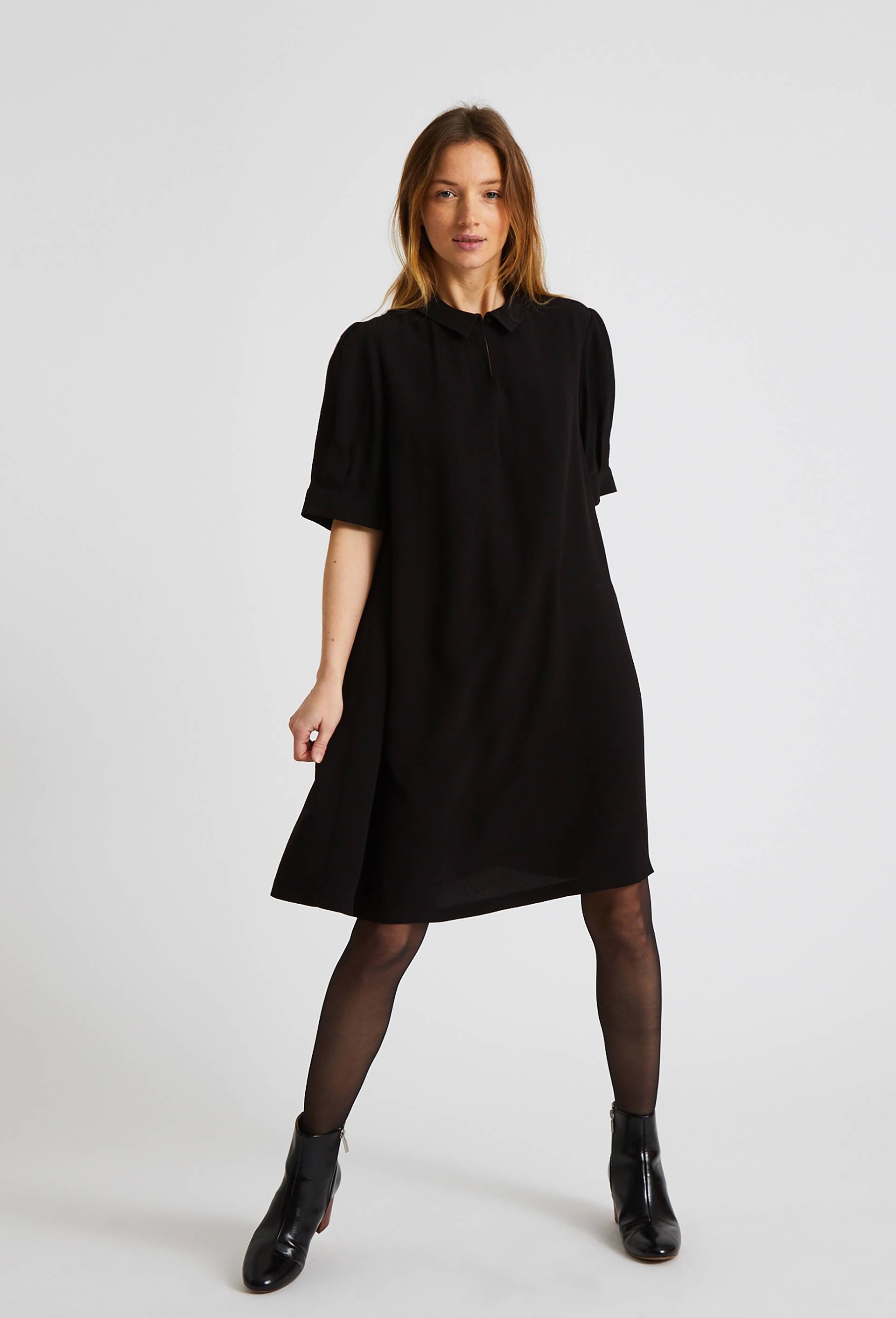 Robe courte unie, Noir, large image number 0