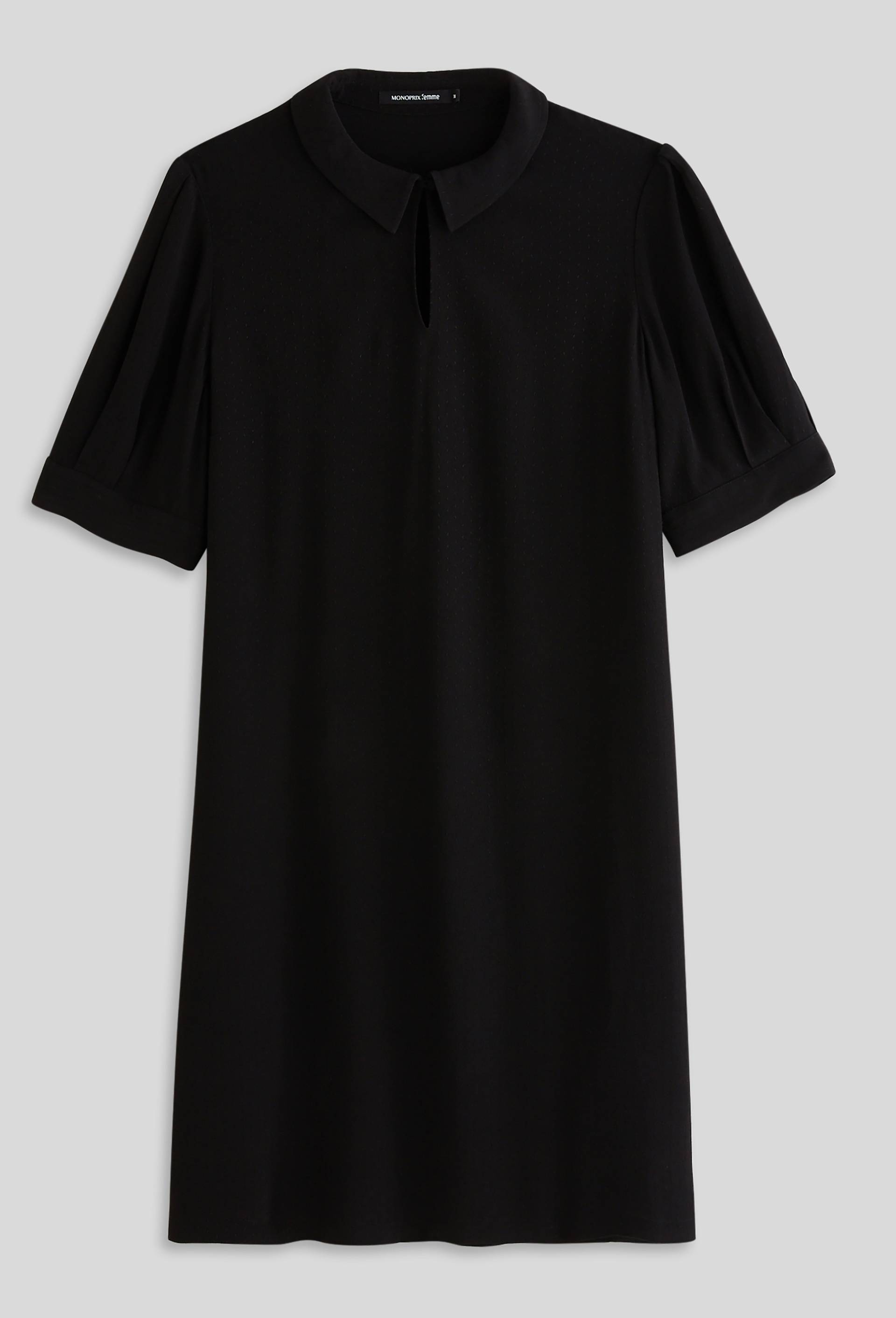 Robe courte unie, Noir, large image number 2