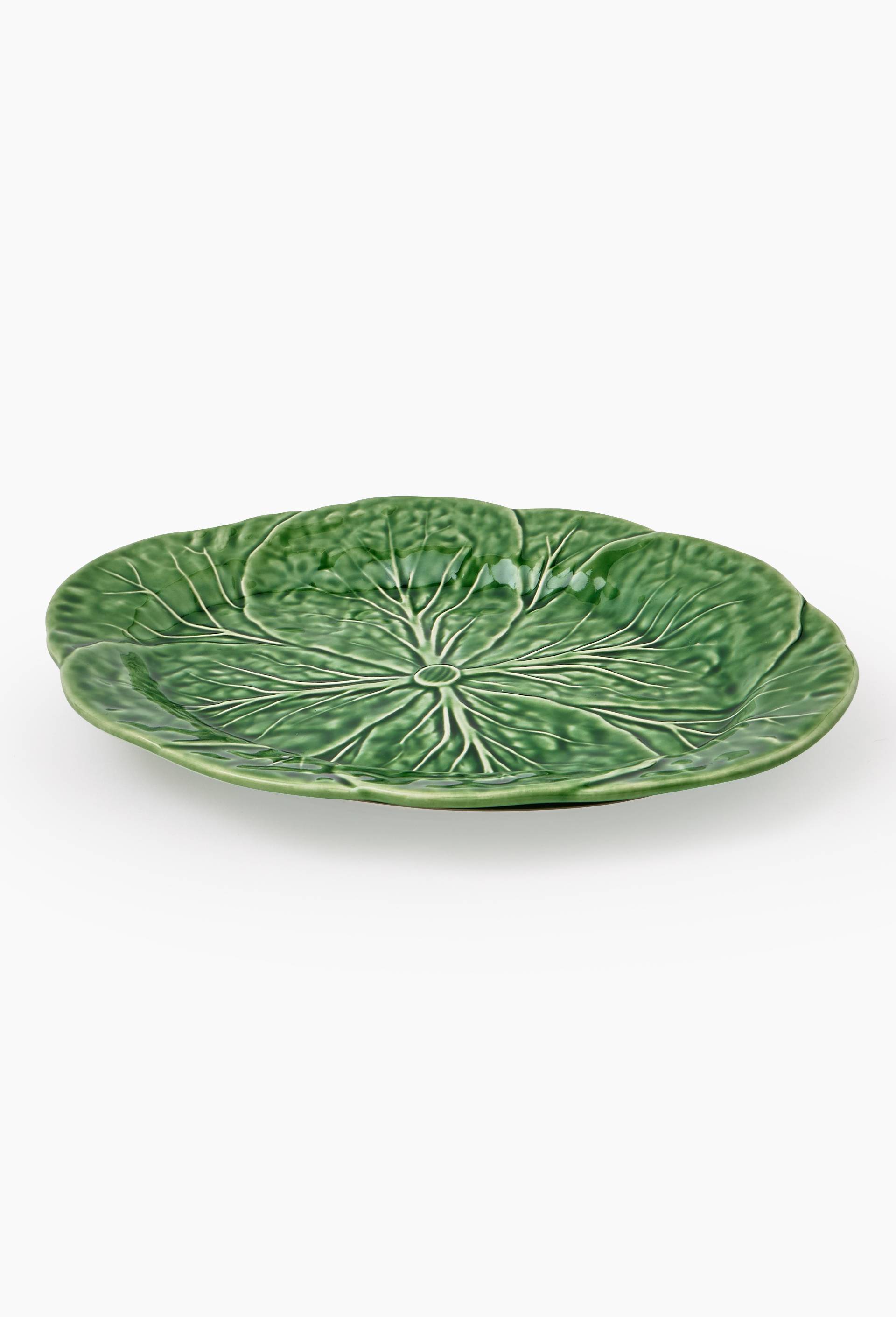 Plat ovale finition barbotine, 30 x 39cm, Vert, large image number 1