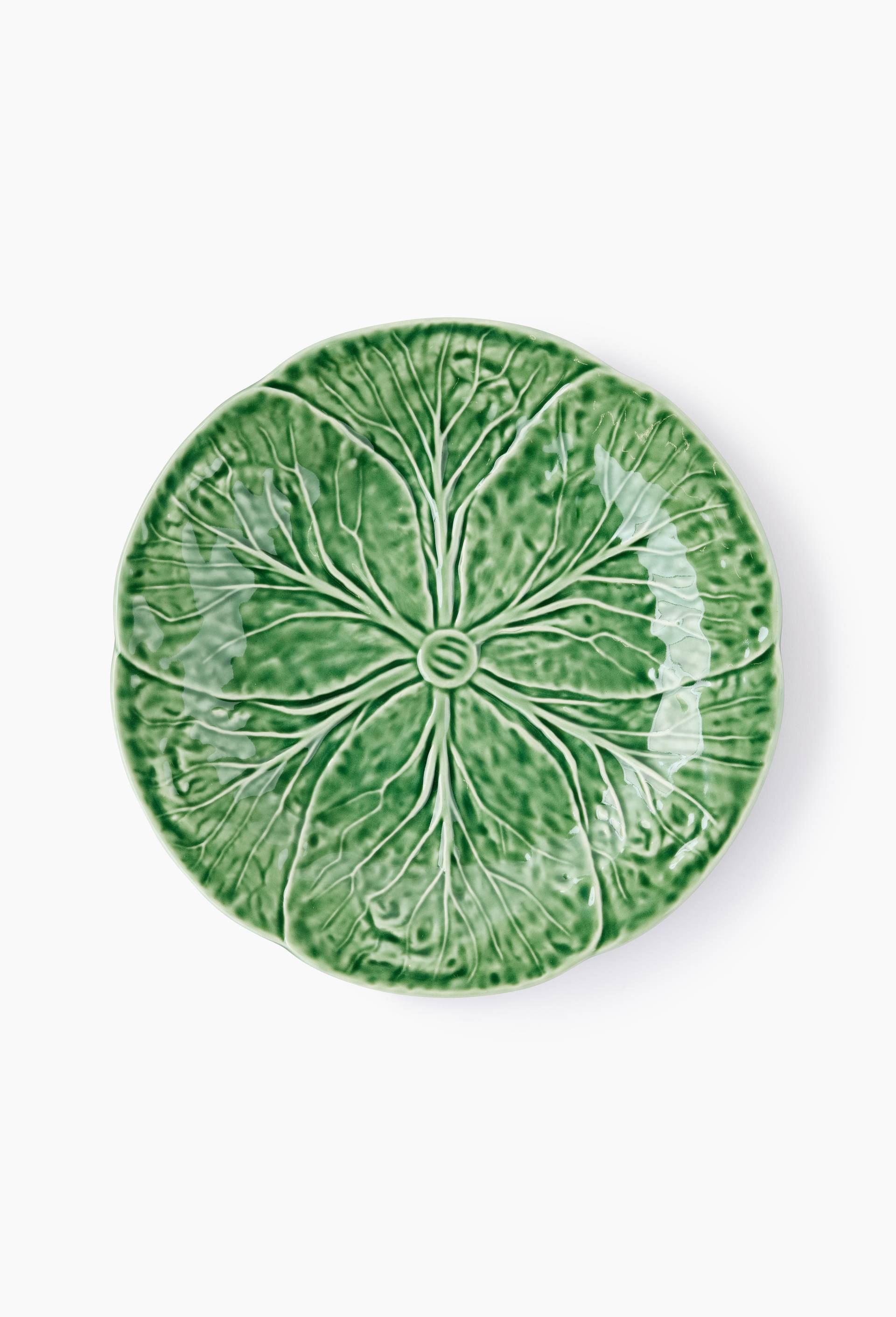 Assiette plate finition barbotine, 26cm, Vert, large image number 0.0