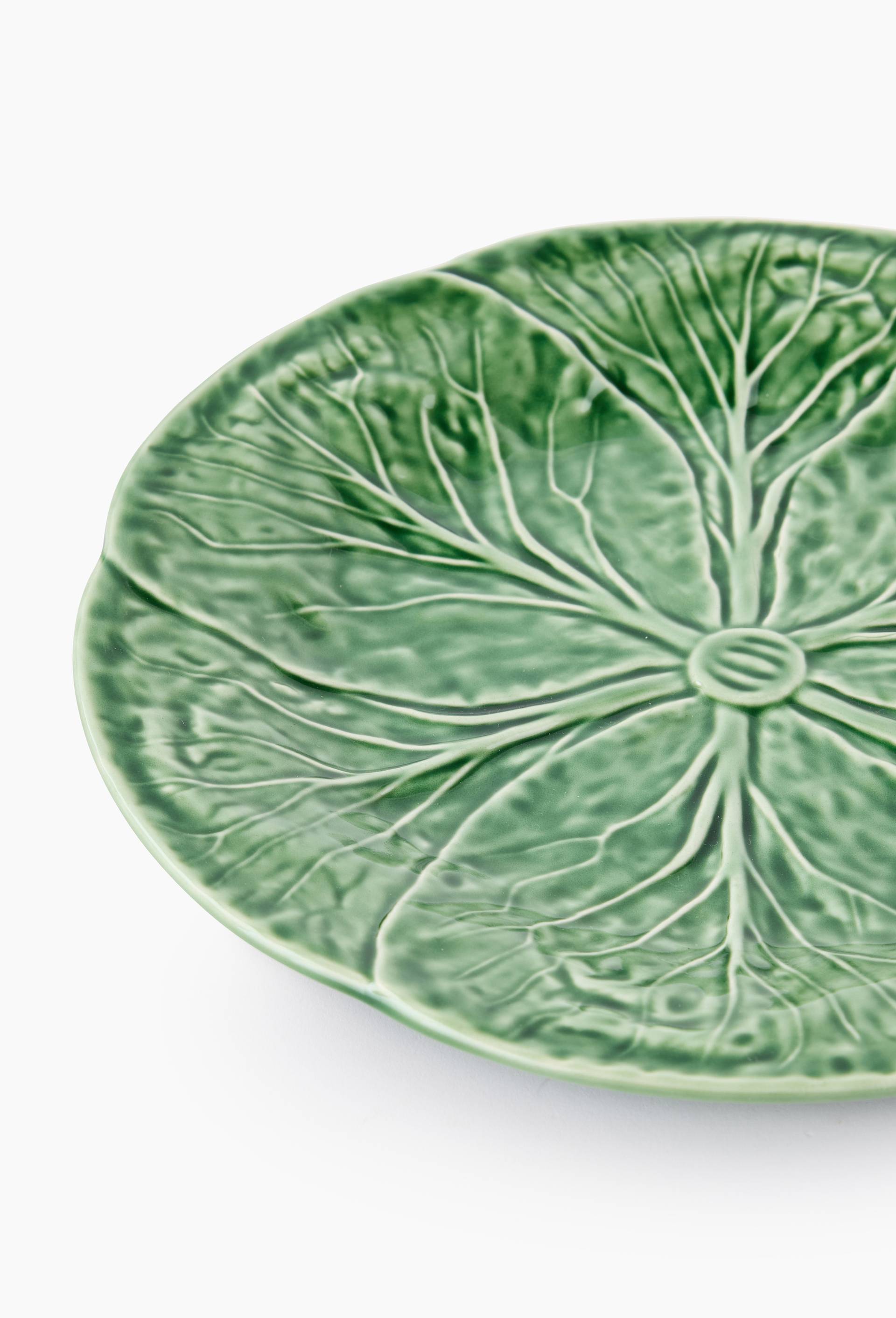 Assiette plate finition barbotine, 26cm, Vert, large image number 1.0