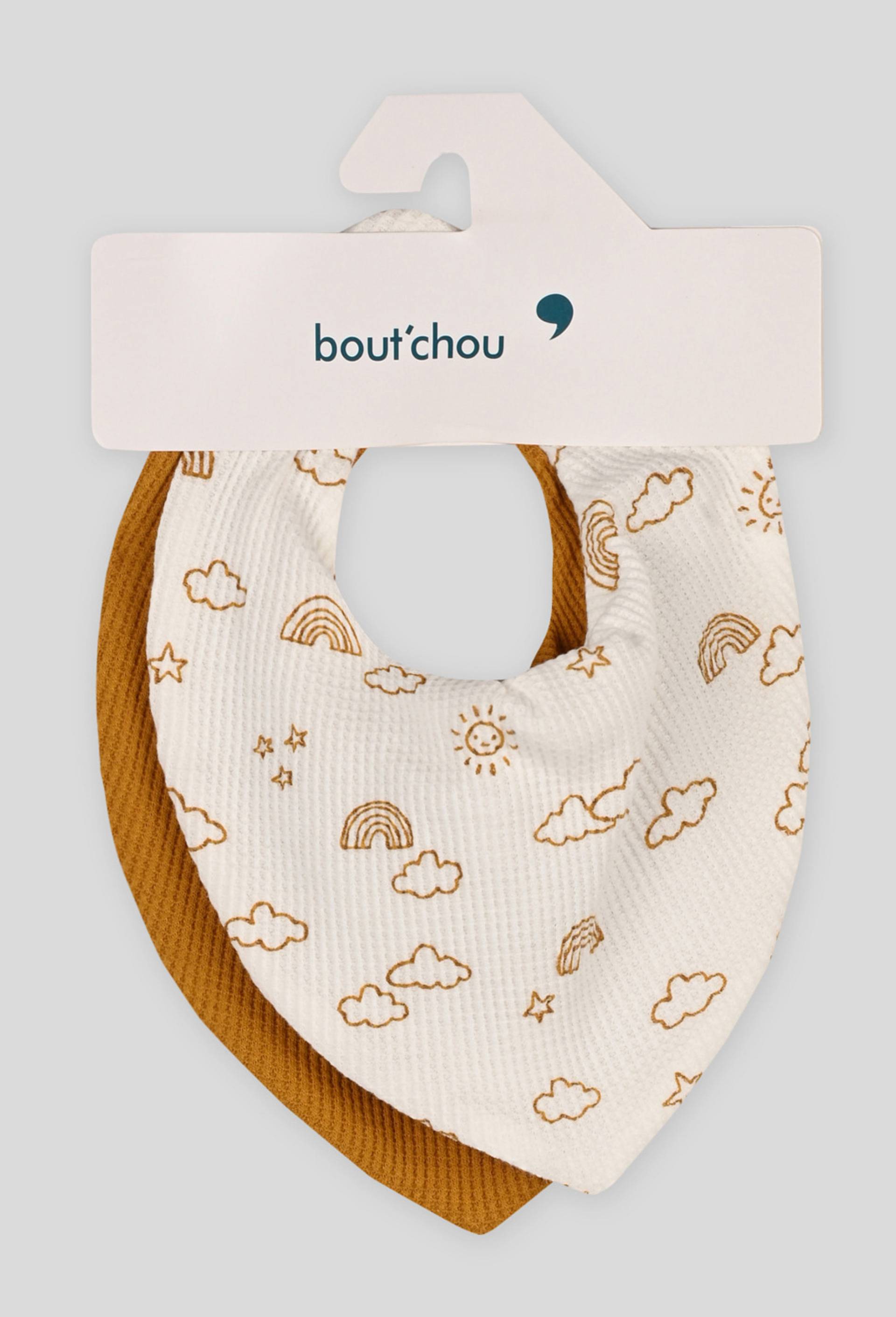 Lot de 2 bavoirs foulard, Brun clair, large image number 0.0