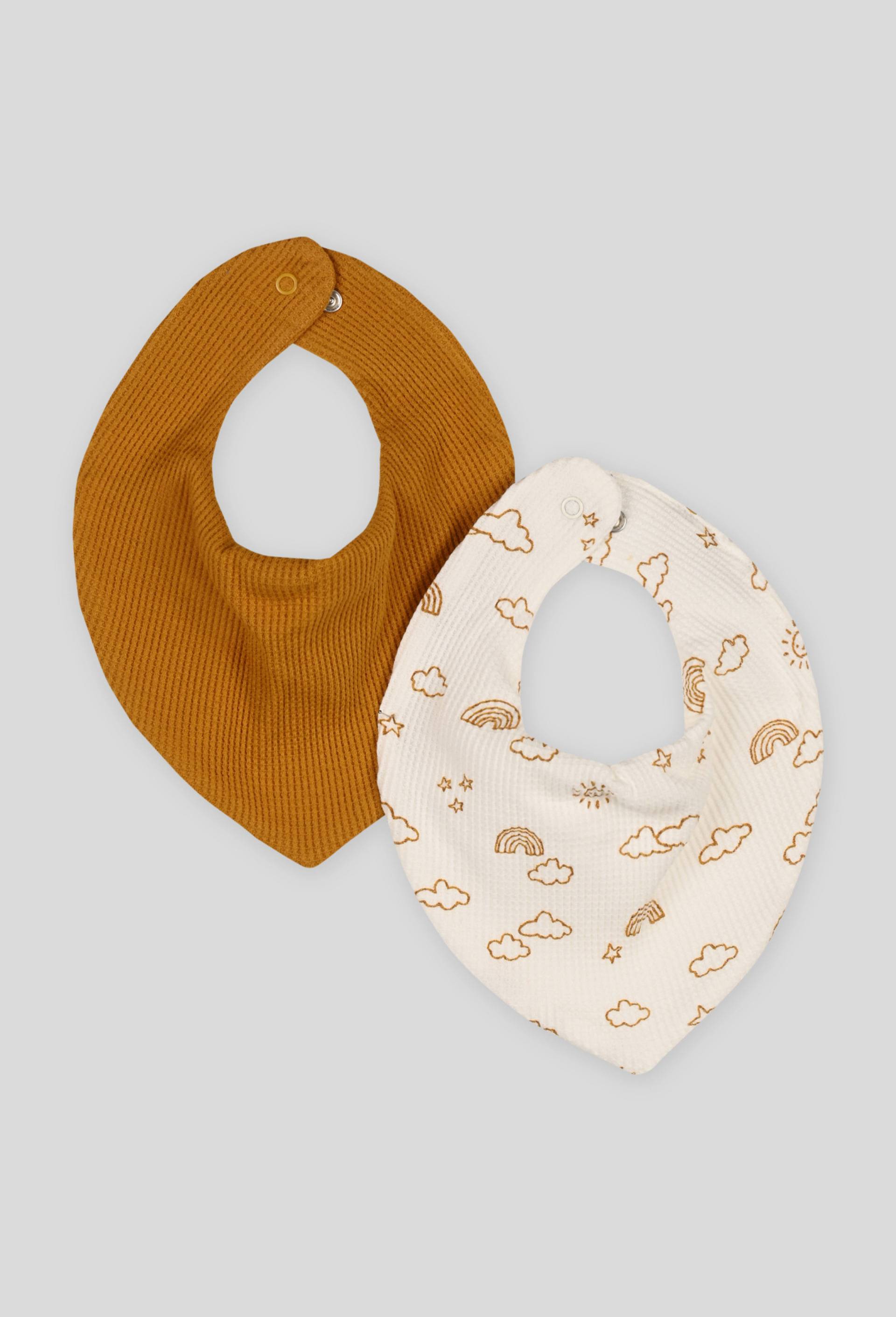 Lot de 2 bavoirs foulard, Brun clair, large image number 1