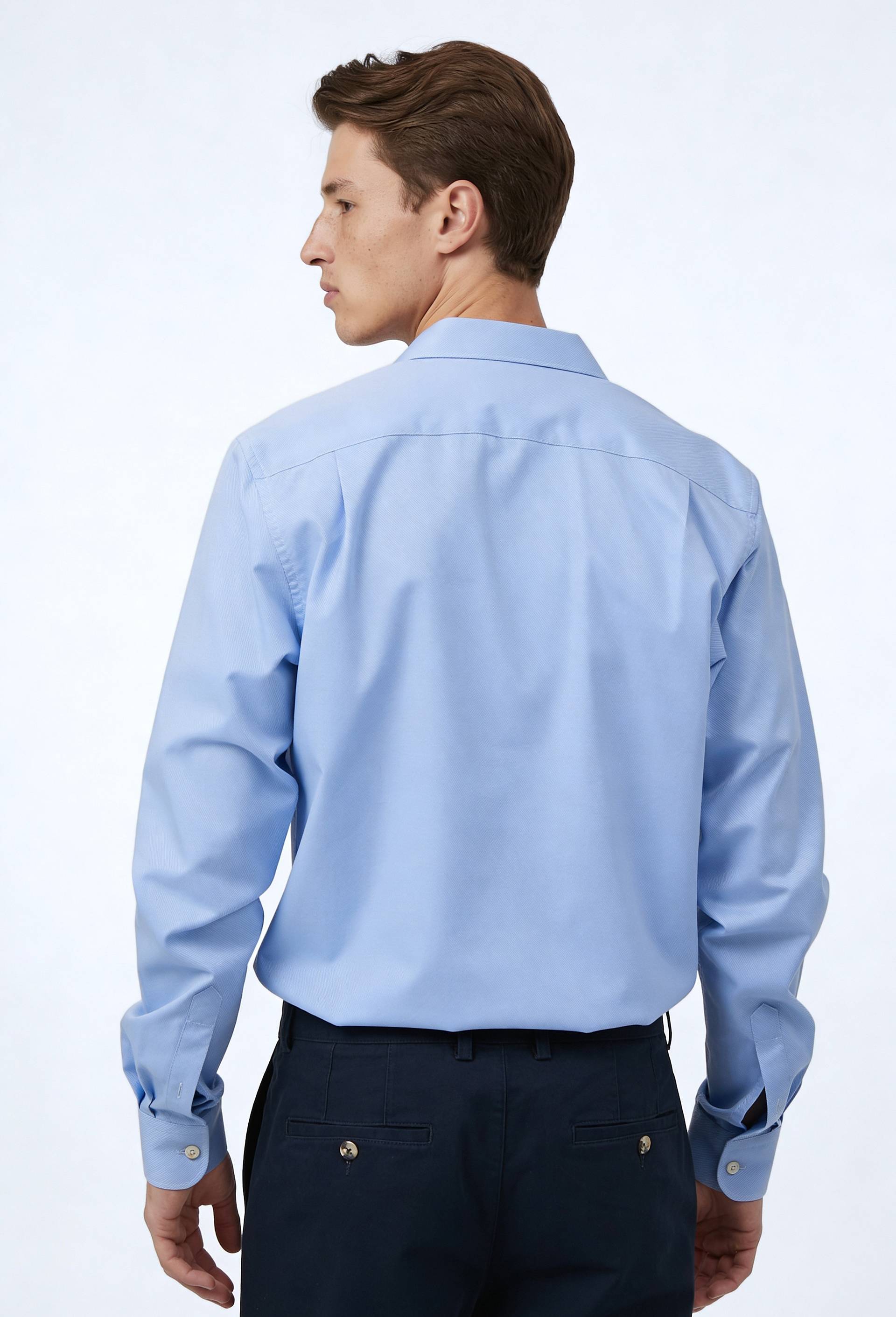 Chemise ville unie en coton, Bleu clair, large image number 1