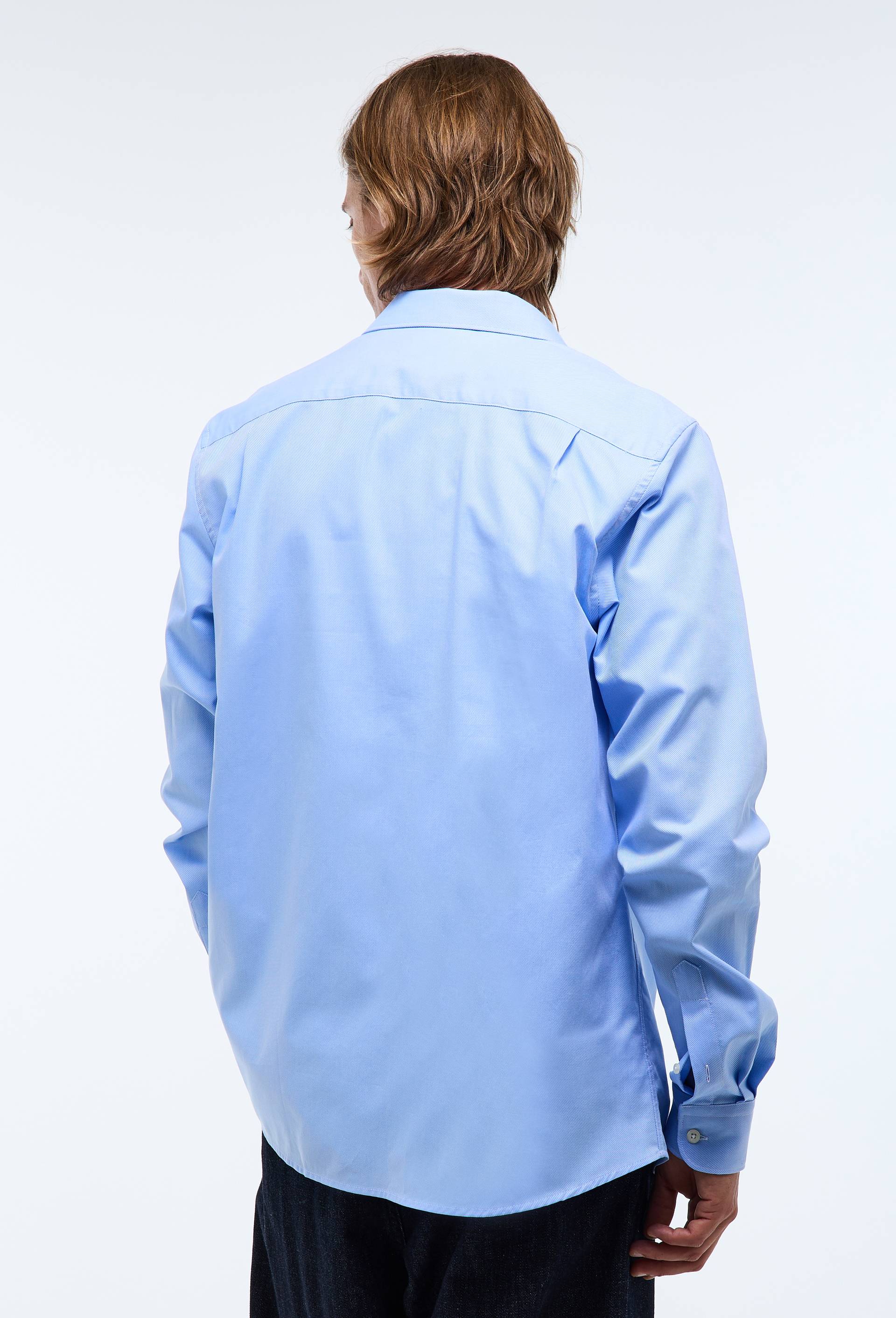 Chemise ville unie en coton, Bleu clair, large image number 3